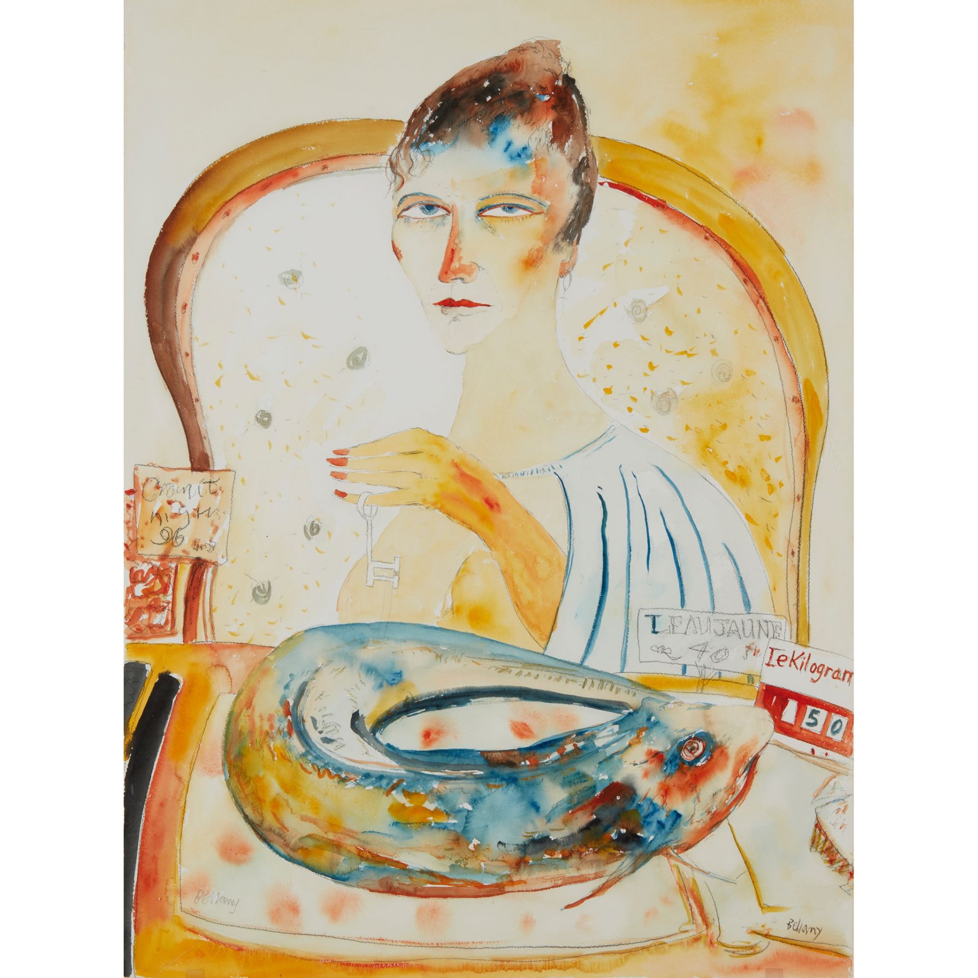 § JOHN BELLANY C.B.E., R.A. (SCOTTISH 1942-2013) JEUNE FILLE, LE TRÉPORT - 1986