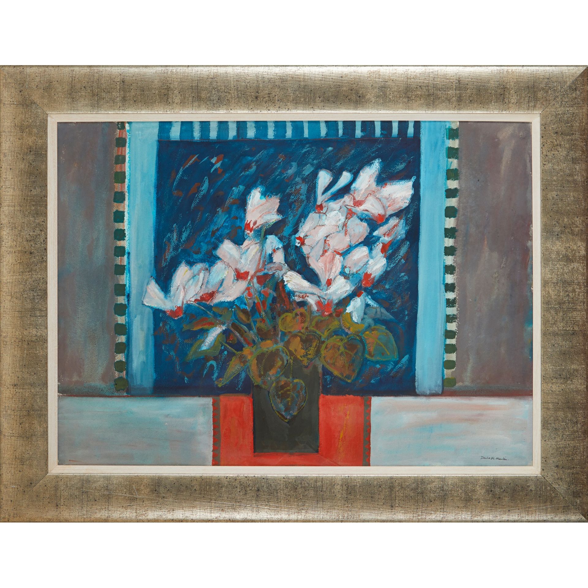 § DAVID MCLEOD MARTIN R.S.W., R.G.I., S.S.A. (SCOTTISH 1922-2018) CYCLAMEN - Image 2 of 3