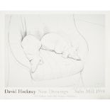 § DAVID HOCKNEY O.M., C.H., R.A. (BRITISH B.1937) BLACK AND WHITE DOGS EXHIBITION POSTER