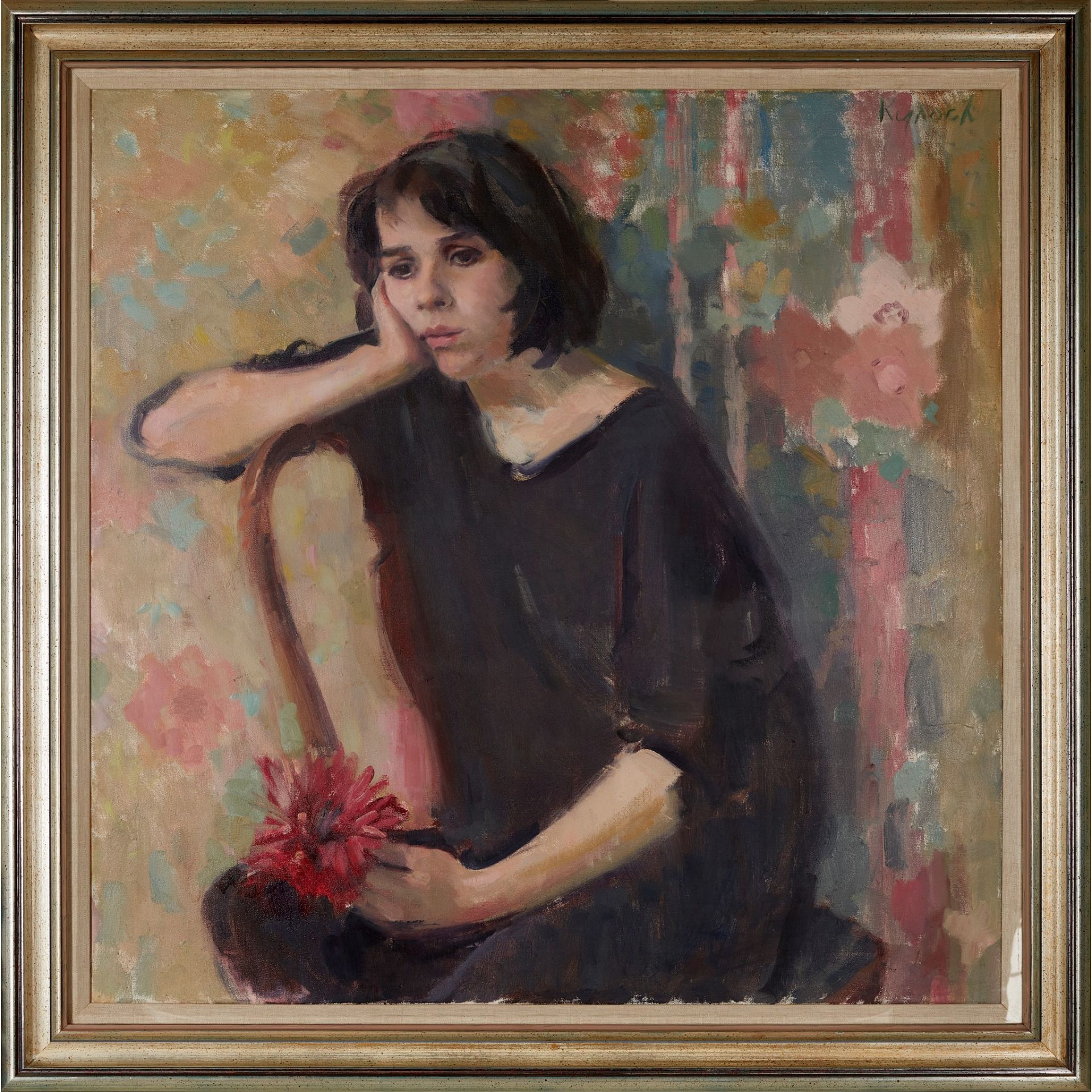 § KATHRYN KYNOCH R.G.I. (SCOTTISH b.1942-) YOUNG WOMAN WITH A FLOWER - Bild 2 aus 3