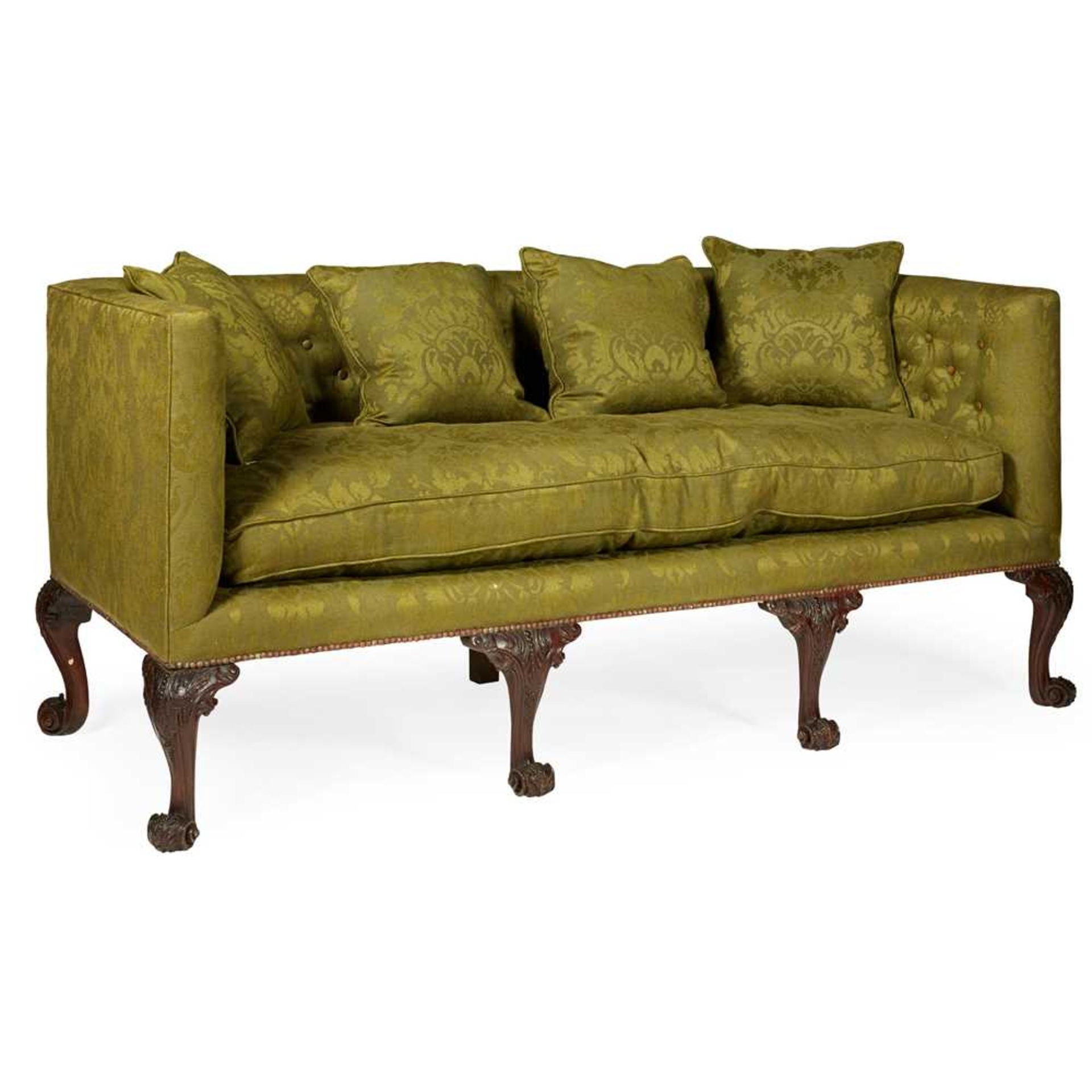 EARLY GEORGE III STYLE MAHOGANY SOFA 19TH CENTURY - Image 2 of 3