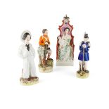 FOUR THOMAS PARR STAFFORDSHIRE FIGURES 19TH CENTURY