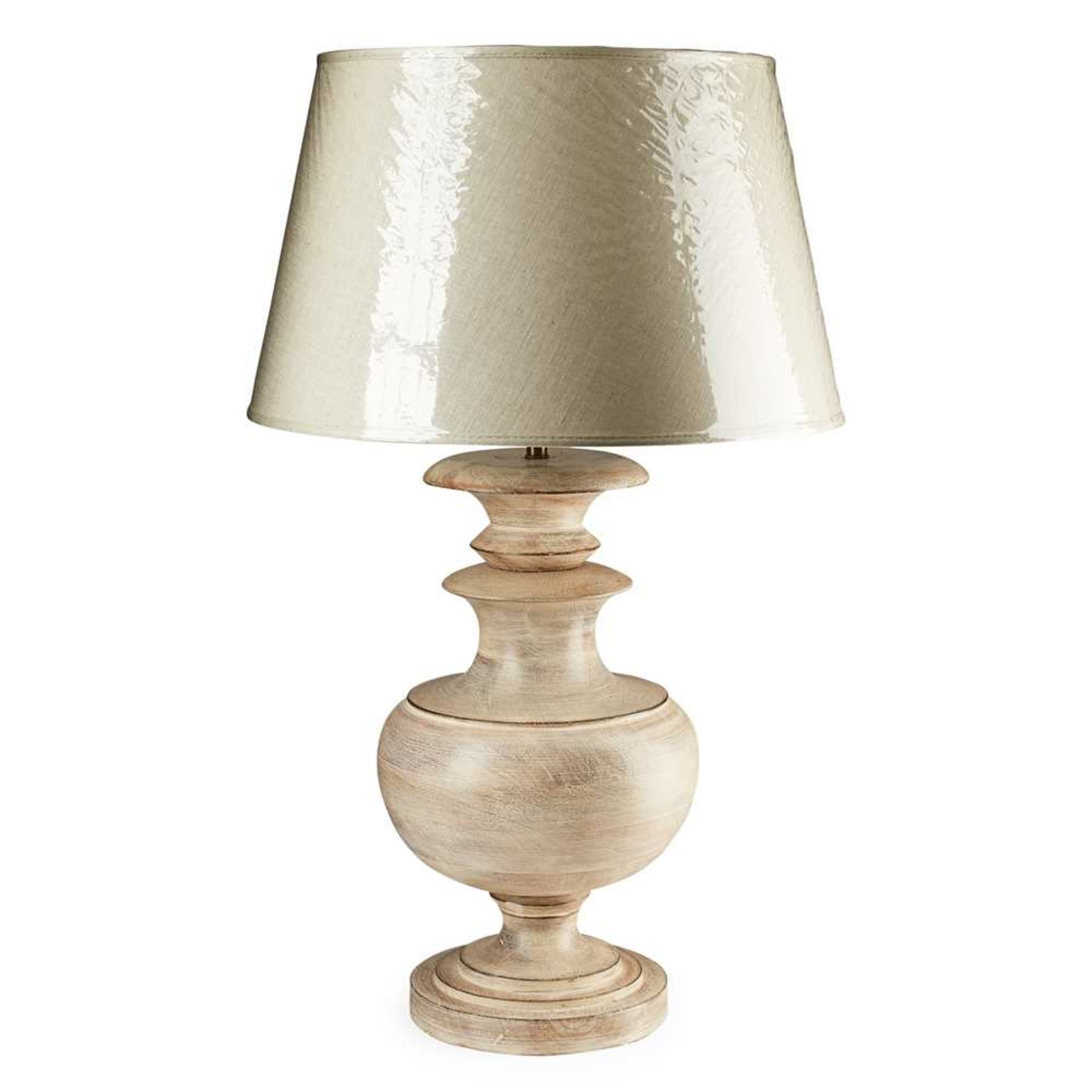 PAIR OF PAINTED WOOD BALUSTER LAMPS MODERN - Image 2 of 4