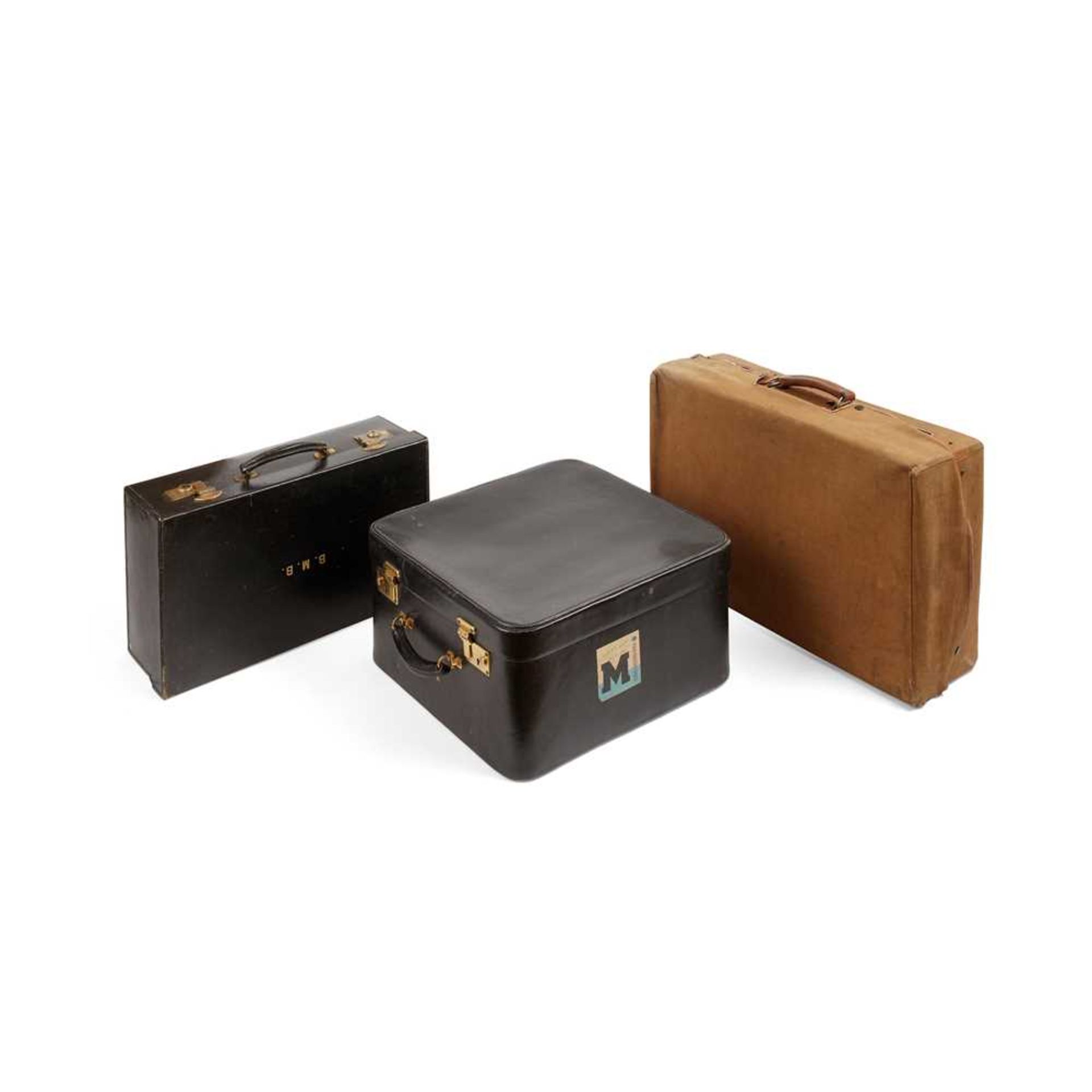 THREE BRANDED LEATHER TRAVEL CASES EARLY 20TH CENTURY