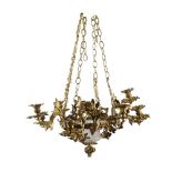 WILLIAM IV GILT BRONZE AND GLASS CHANDELIER, IN THE MANNER OF WILLIAM COLLINS EARLY 19TH CENTURY