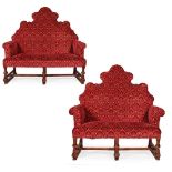 PAIR OF WILLIAM AND MARY STYLE SOFAS LATE 19TH CENTURY