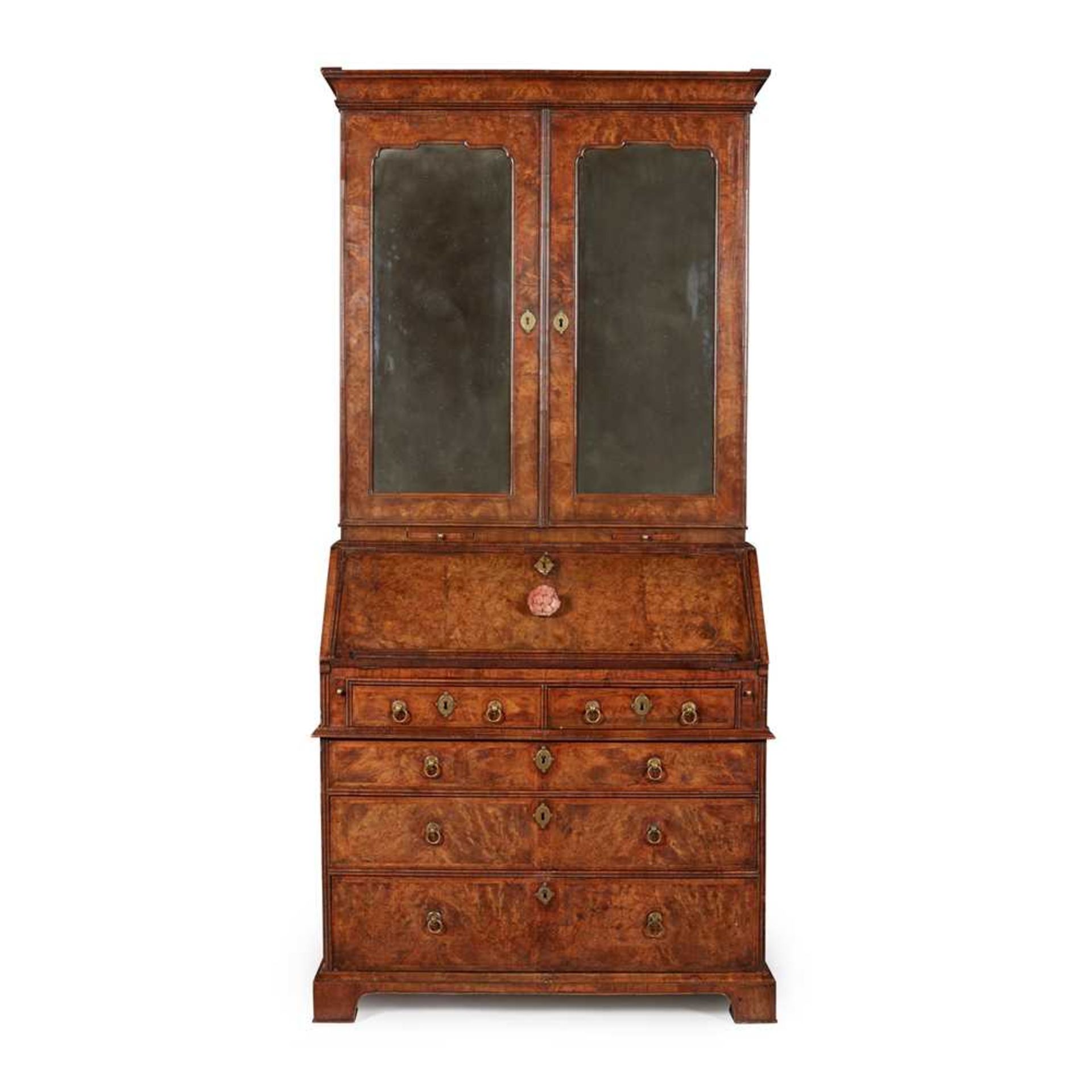 GEORGE II WALNUT BUREAU BOOKCASE EARLY 18TH CENTURY - Image 2 of 2