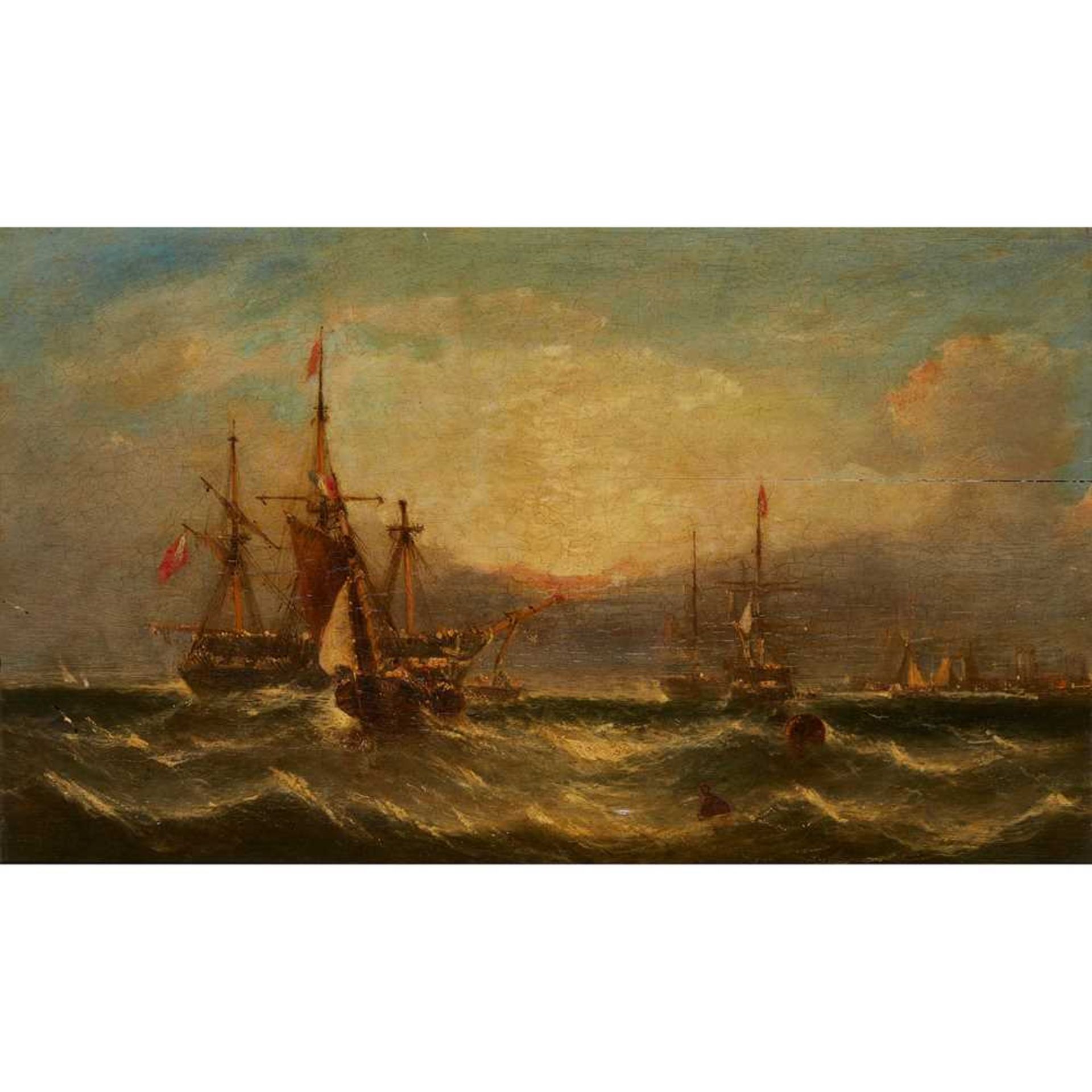 ATTRIBUTED TO WILLIAM ADOLPHUS KNELL SHIPPING OFF THE COAST IN CHOPPY SEAS