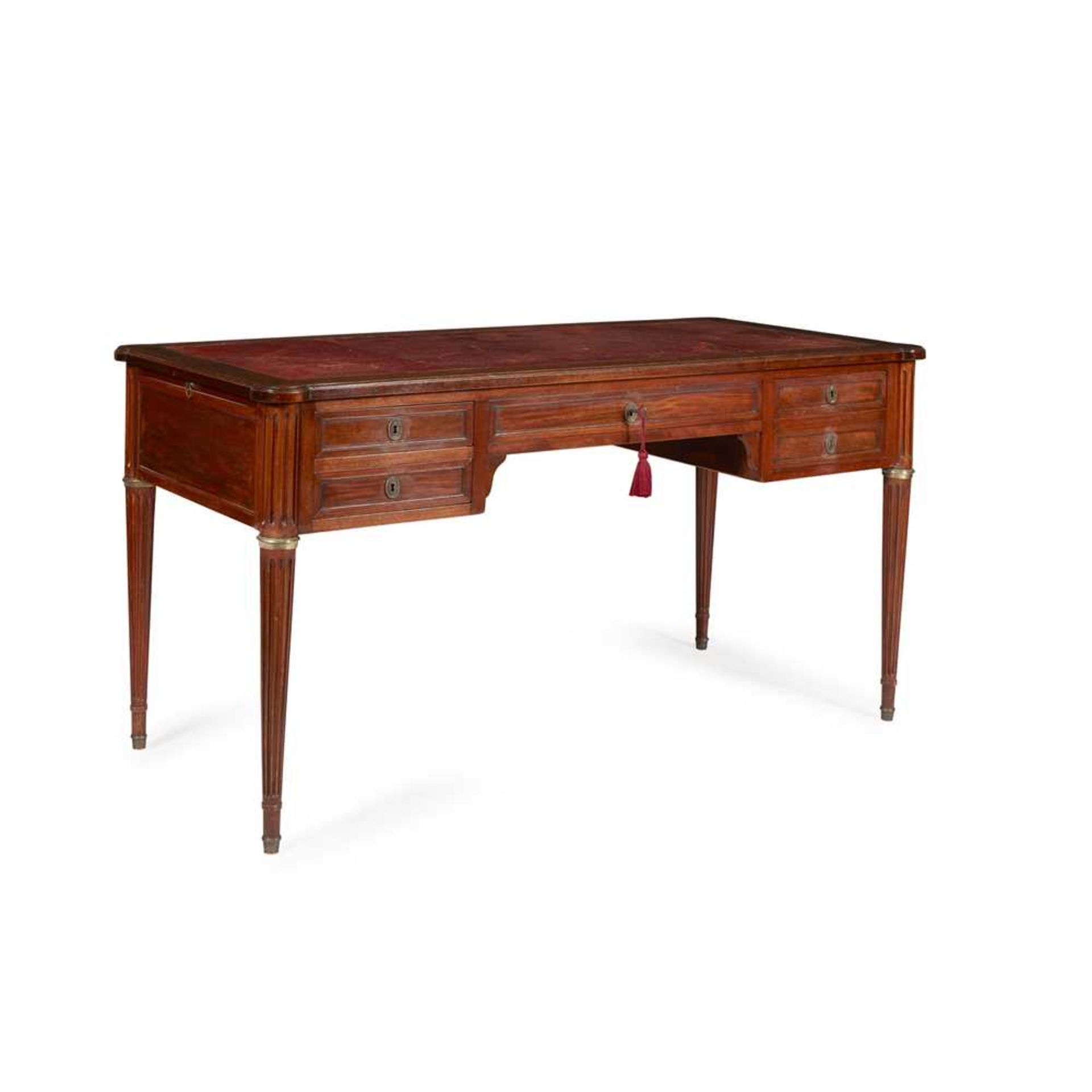 FRENCH MAHOGANY BRASS MOUNTED BUREAU LATE 19TH/ EARLY 20TH CENTURY