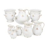 GROUP OF MINTON NEW STONE ARMORIAL TOILET SET ITEMS MID 19TH CENTURY