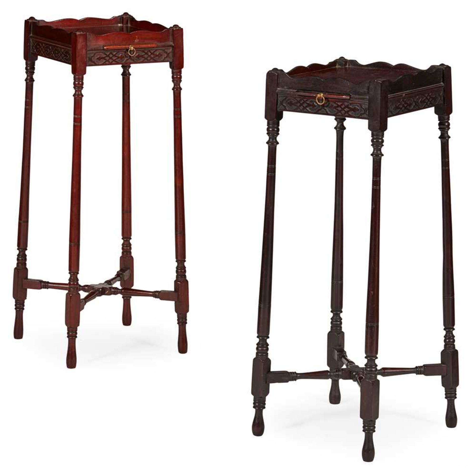 MATCHED PAIR OF EARLY GEORGE III WINE TABLES MID 18TH CENTURY