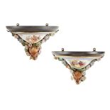 PAIR OF CONTINENTAL PORCELAIN WALL BRACKETS 19TH CENTURY