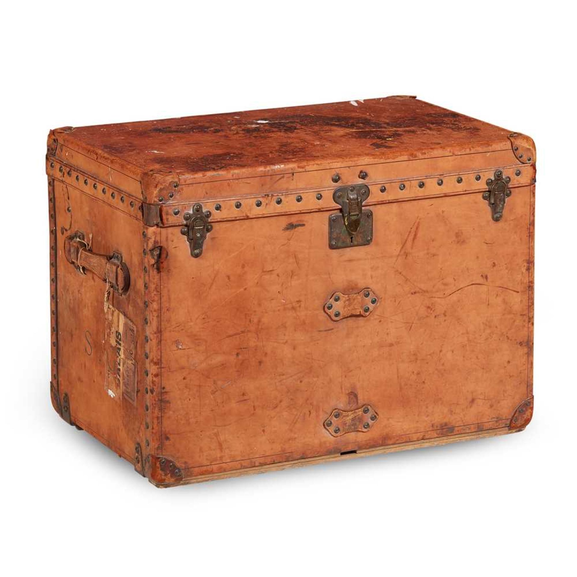 LOUIS VUITTON LEATHER TRUNK EARLY 20TH CENTURY