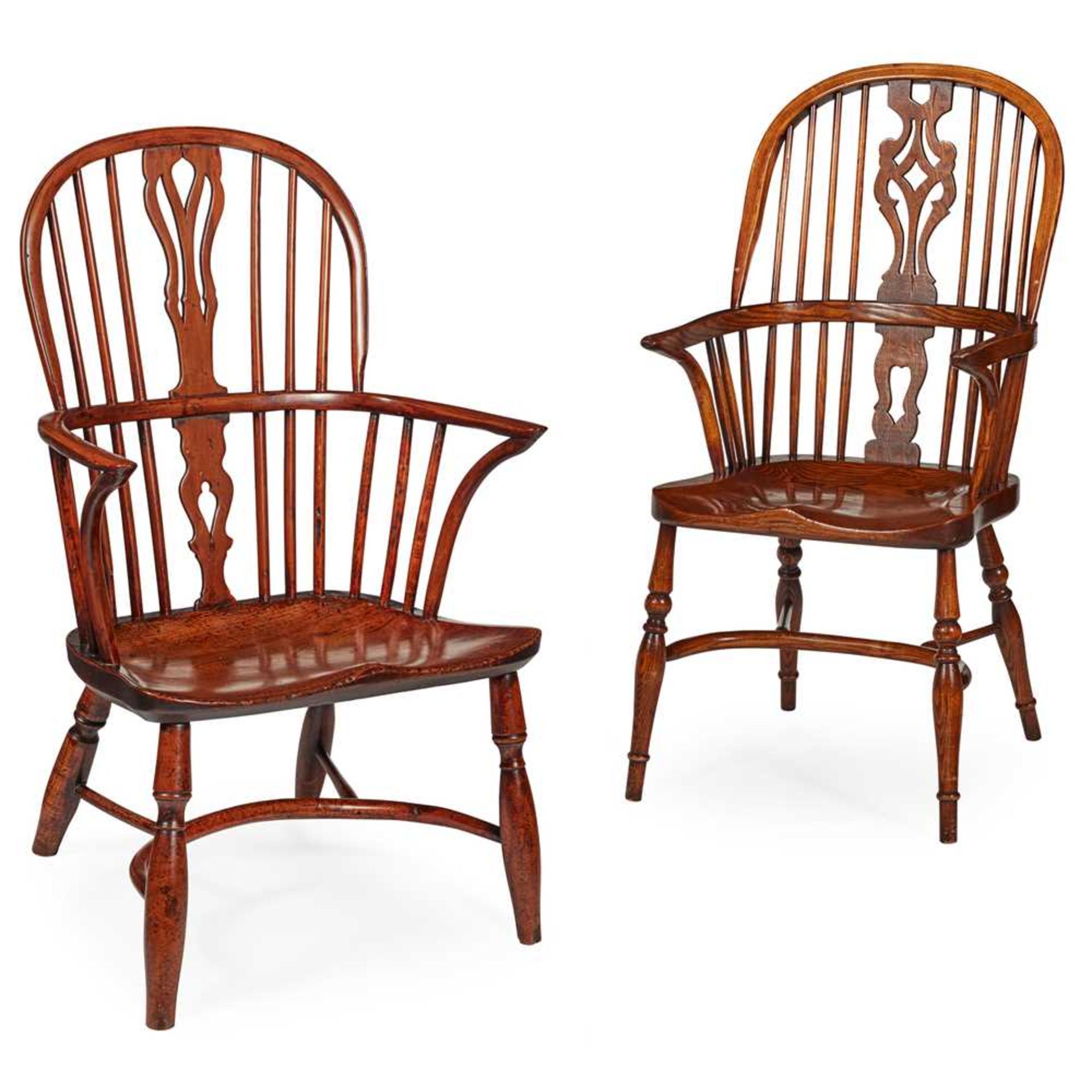 TWO WINDSOR ARMCHAIRS 19TH CENTURY
