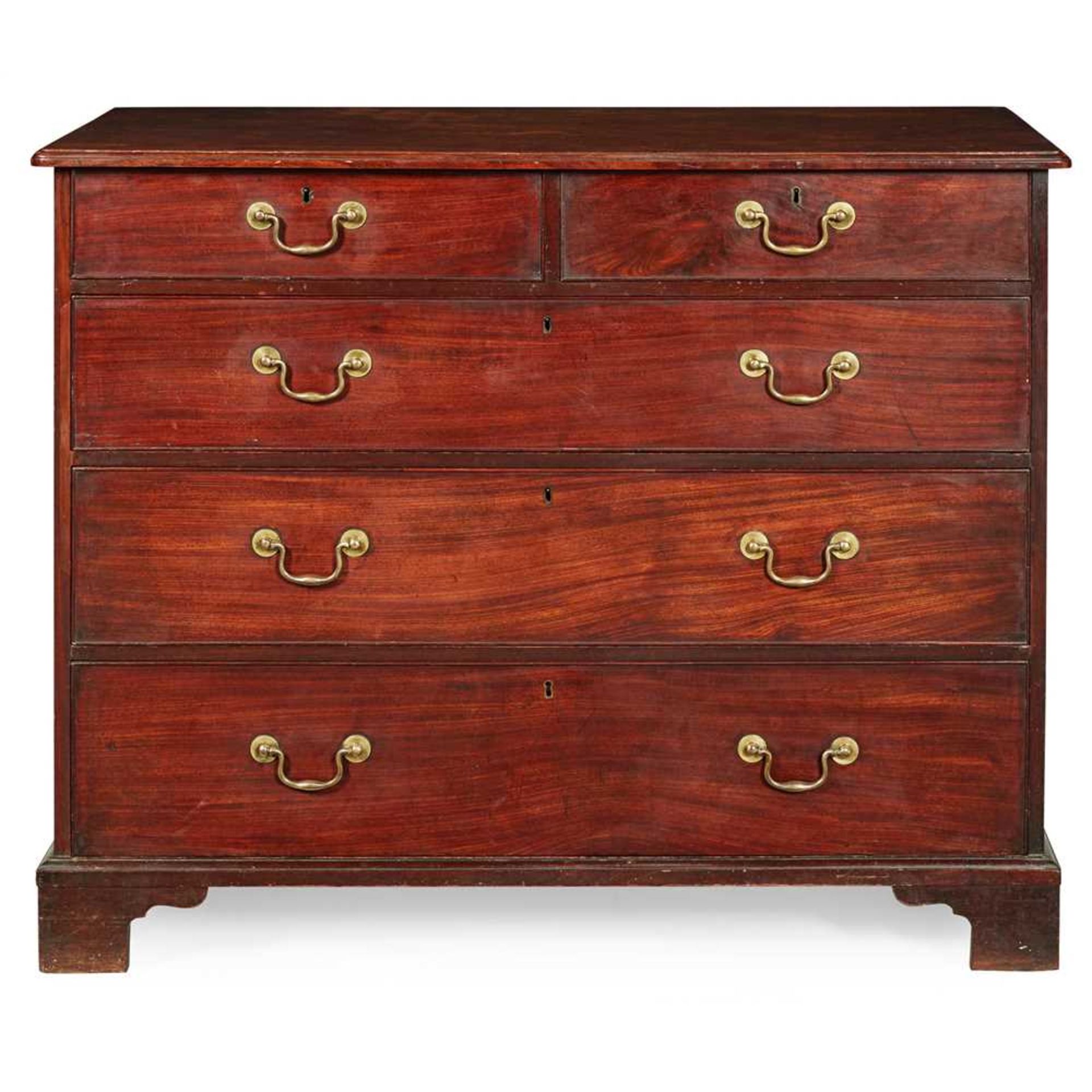 EARLY GEORGE III MAHOGANY CHEST OF DRAWERS MID 18TH CENTURY