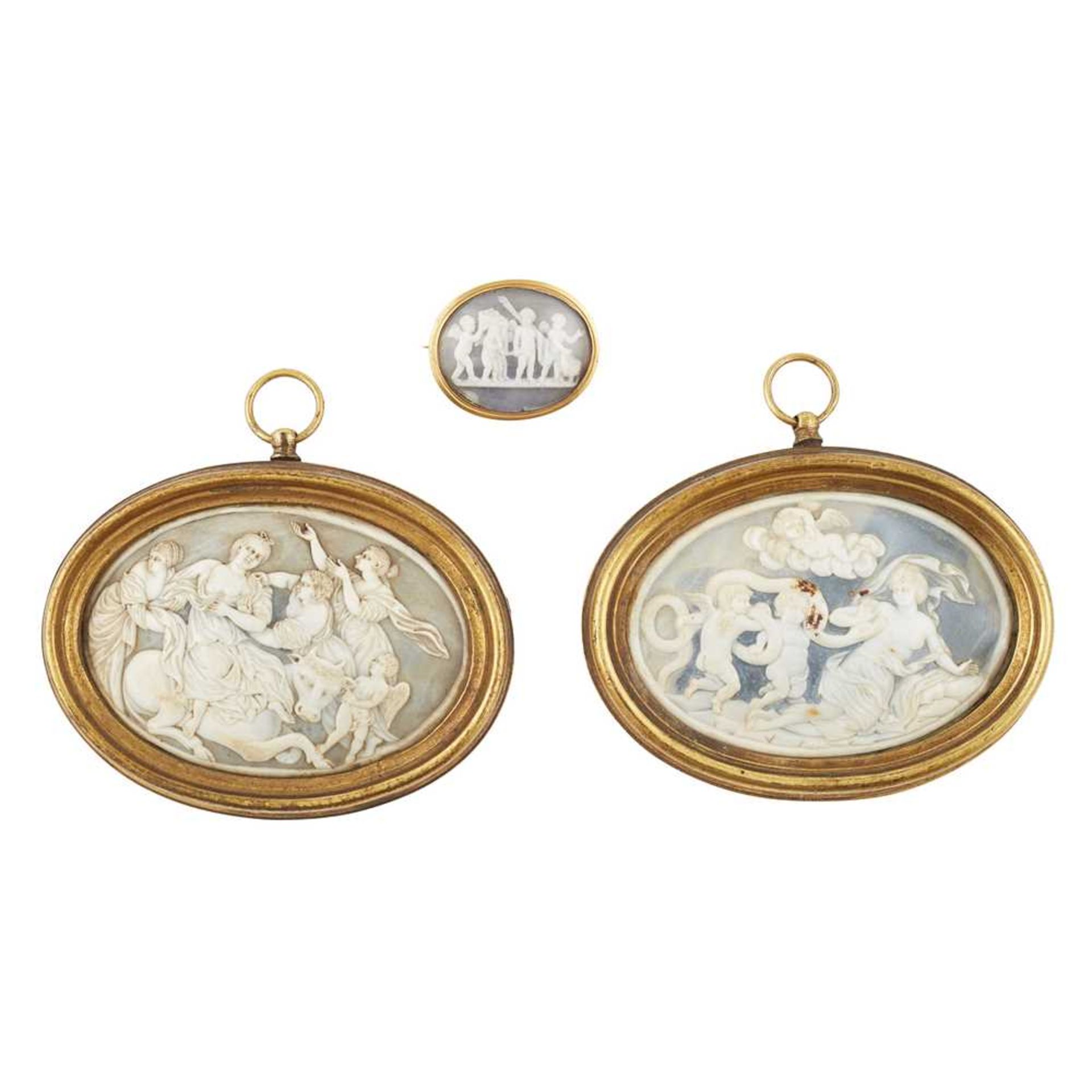 TWO SHELL-CARVED CAMEOS 18TH CENTURY
