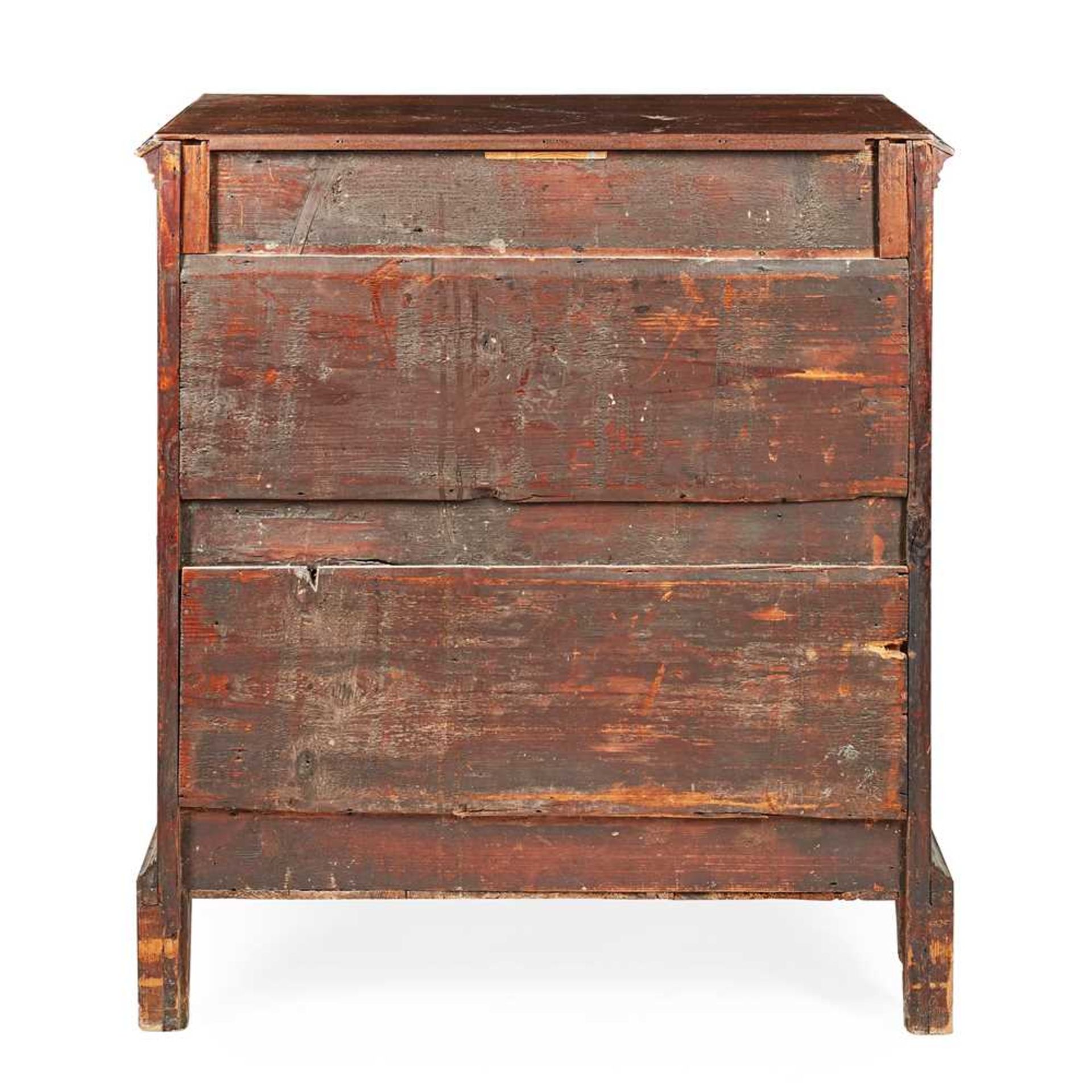 GEORGE II WALNUT AND FEATHER BANDED CHEST OF DRAWERS MID 18TH CENTURY - Image 2 of 2