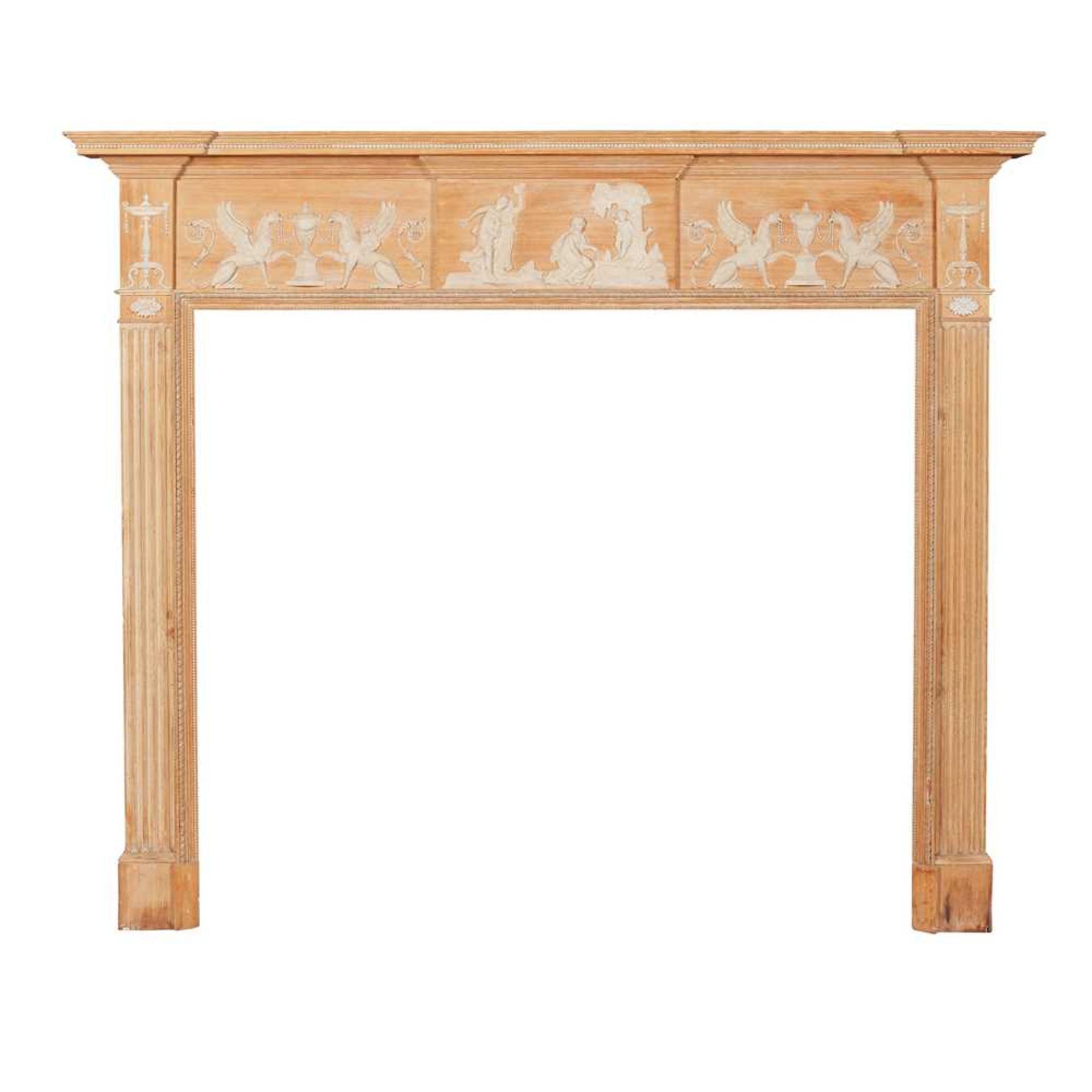 REGENCY PINE AND GESSO FIRE SURROUND EARLY 19TH CENTURY