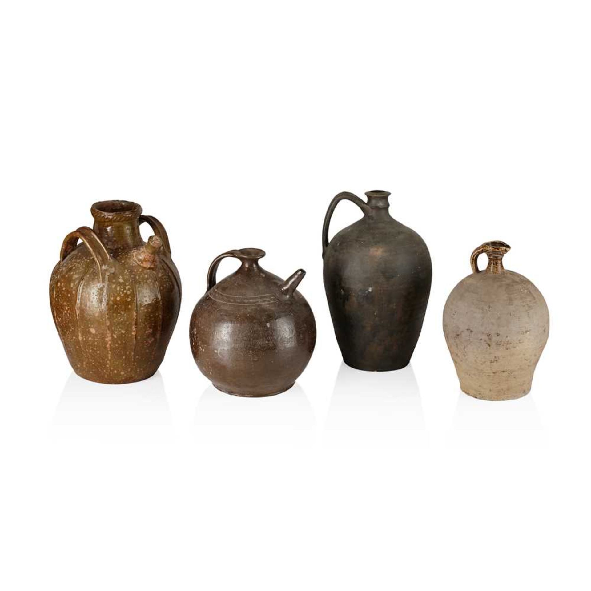 SEVEN VARIOUS CONTINENTAL EARTHENWARE STORAGE VESSELS 19TH CENTURY - Image 3 of 3