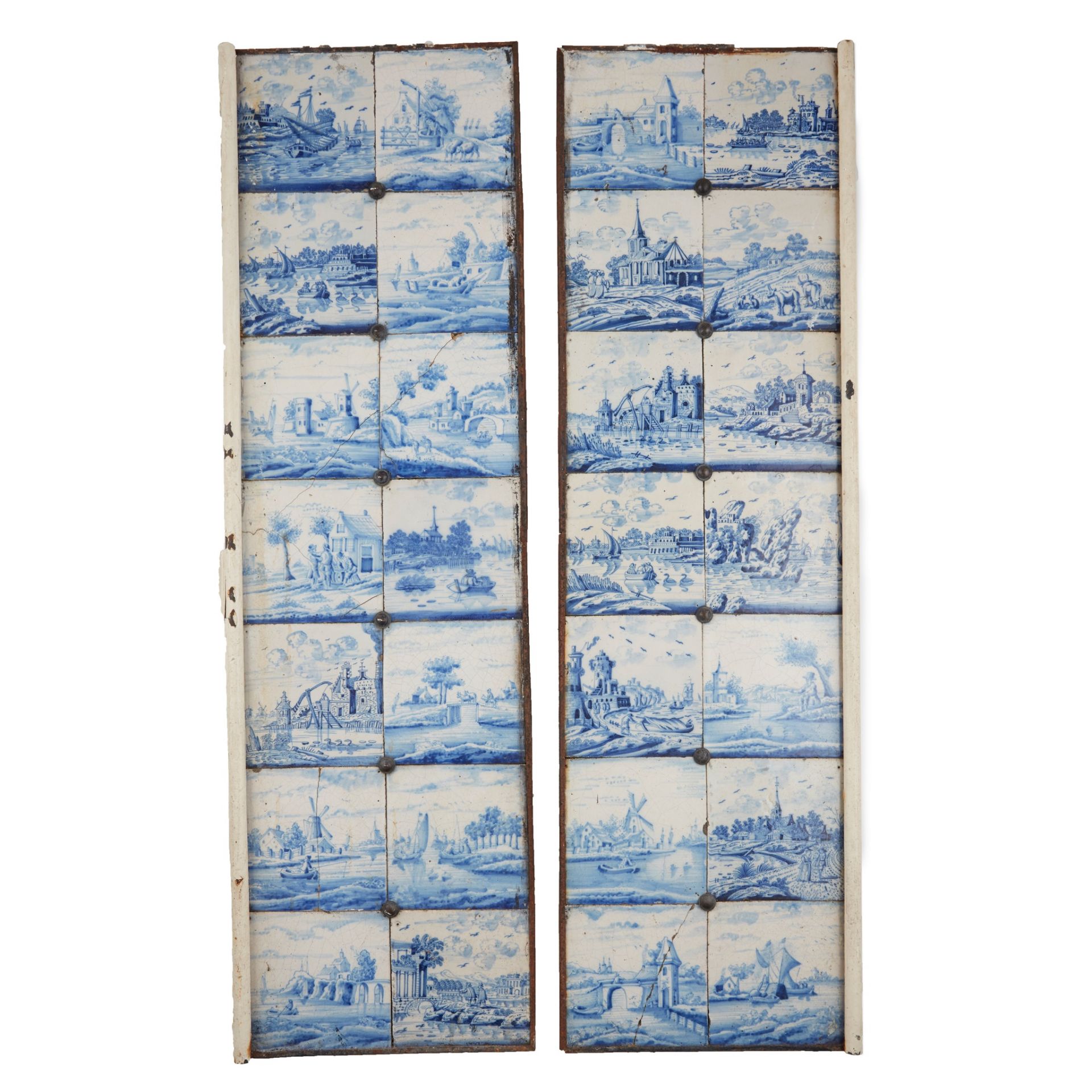 GROUP OF TWENTY EIGHT DELFT TILES 18TH CENTURY