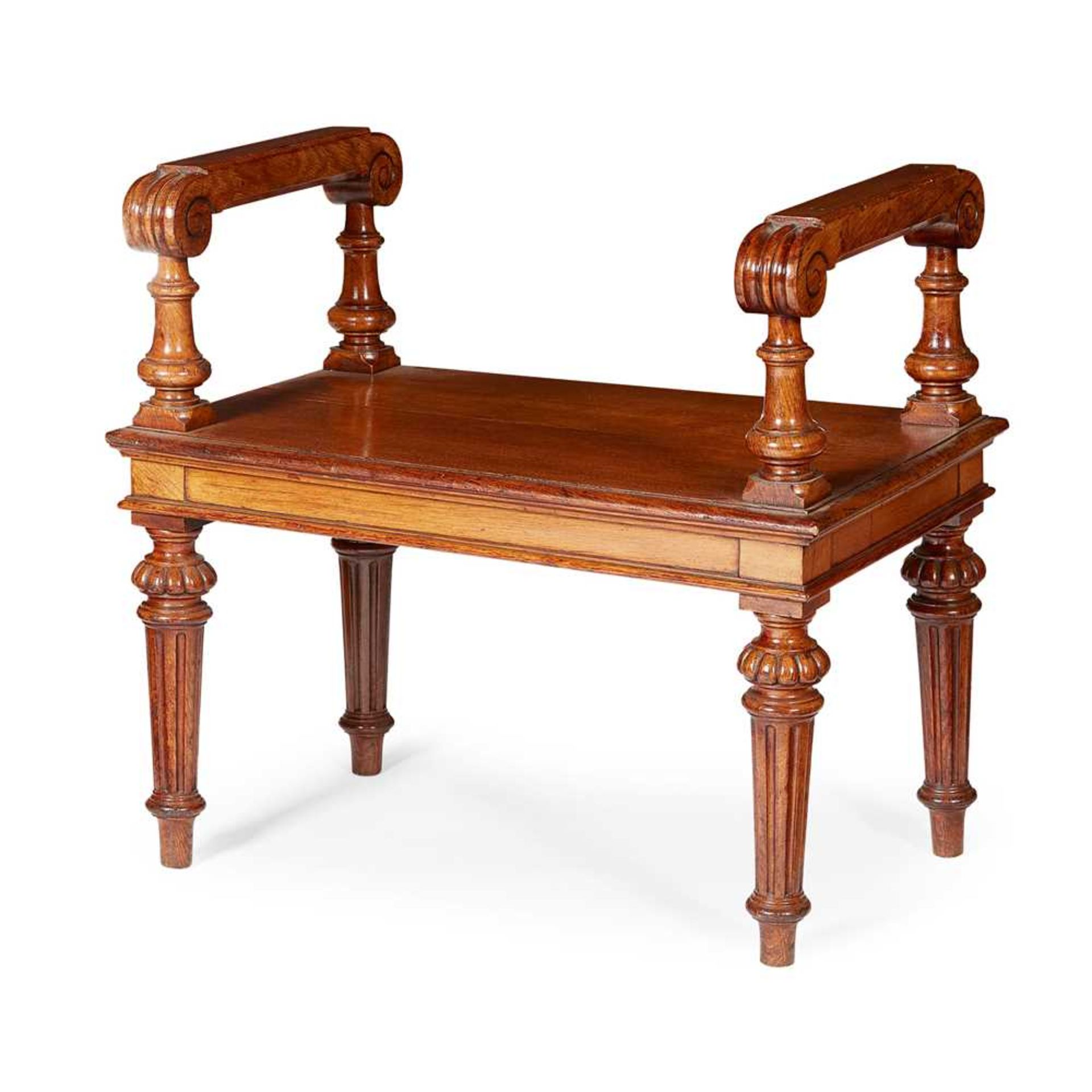 GEORGE IV OAK WINDOW SEAT EARLY 19TH CENTURY - Image 2 of 2