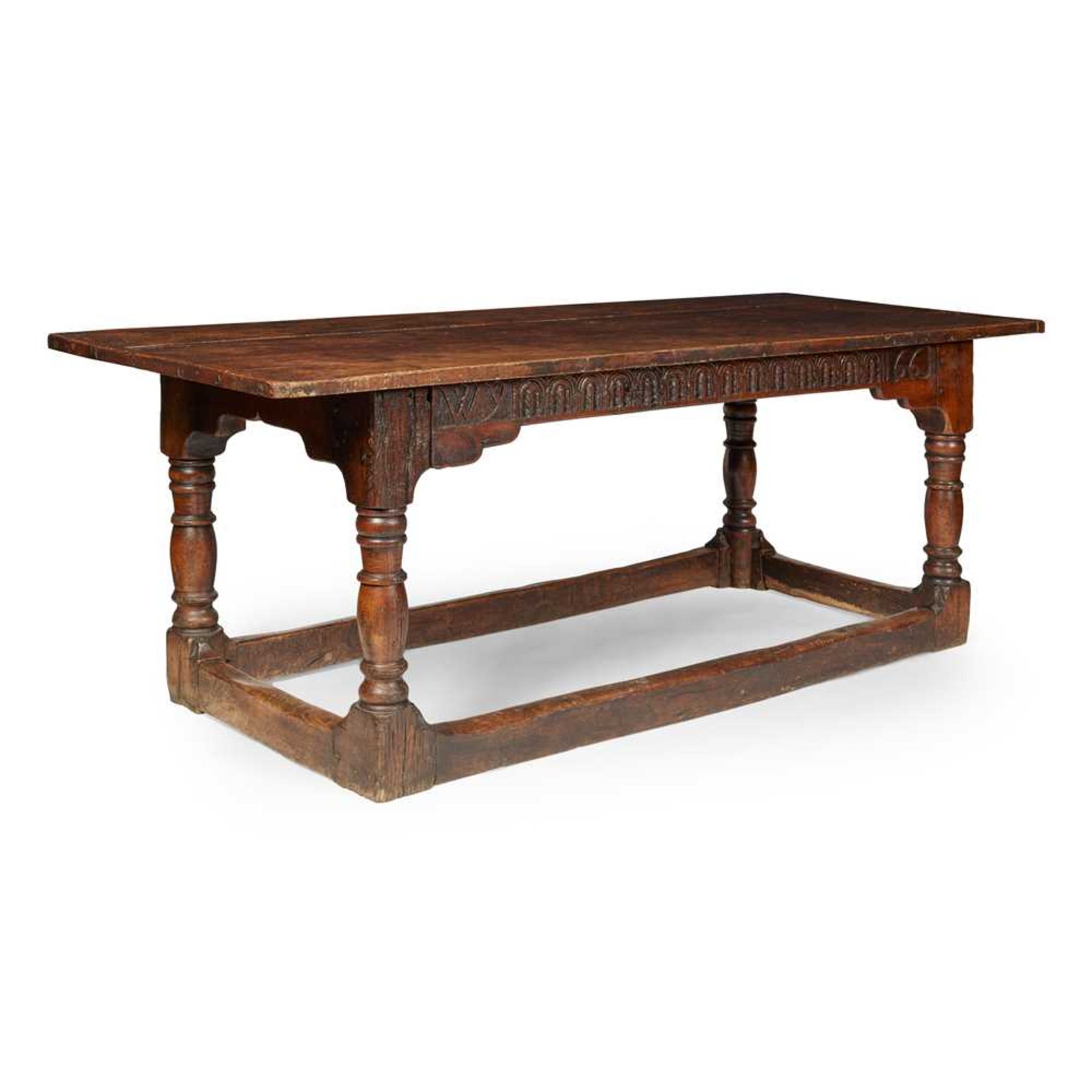 OAK 17TH CENTURY STYLE REFECTORY TABLE 20TH CENTURY