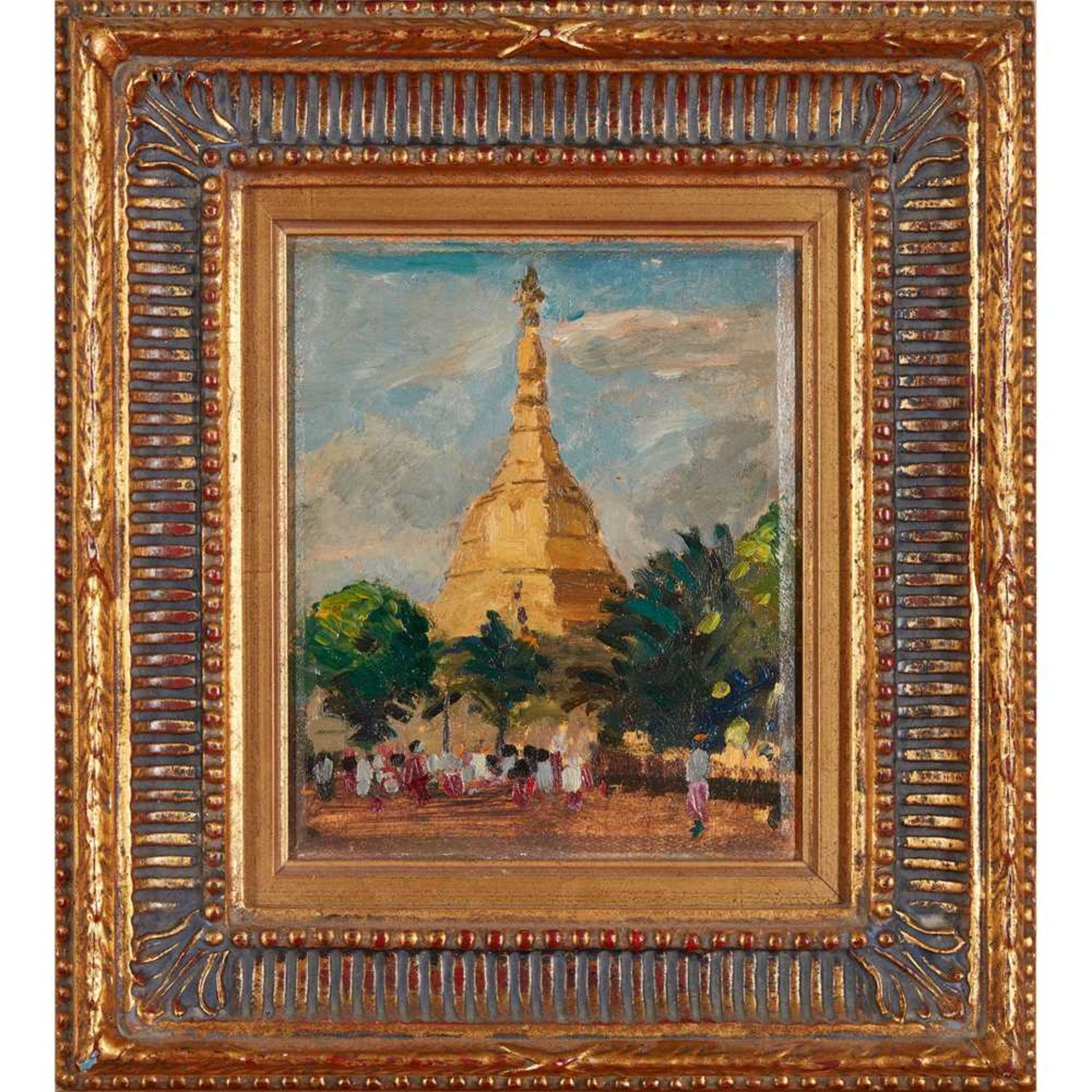 § Gerald Festus Kelly K.C.V.O., P.R.A., R.H.A., H.R.S.A. (British 1879-1972) Shwe Dagon Pagoda, - Bild 2 aus 3