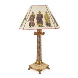 FRENCH CLOISONNÉ ENAMEL, GILT BRONZE AND ONYX LAMP 19TH CENTURY