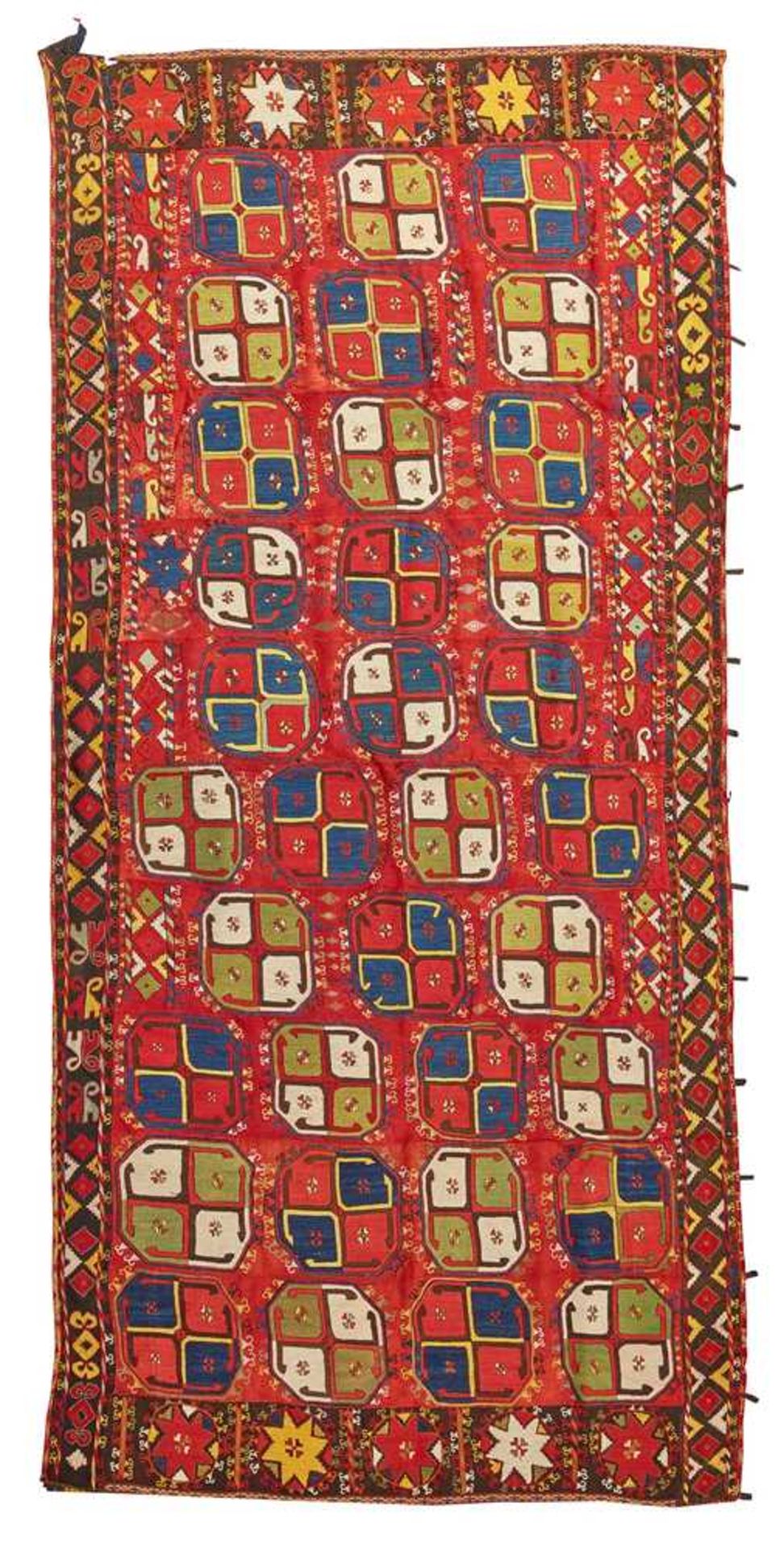 LAKAI FLATWEAVE CARPET UZBEKISTAN, EARLY 20TH CENTURY