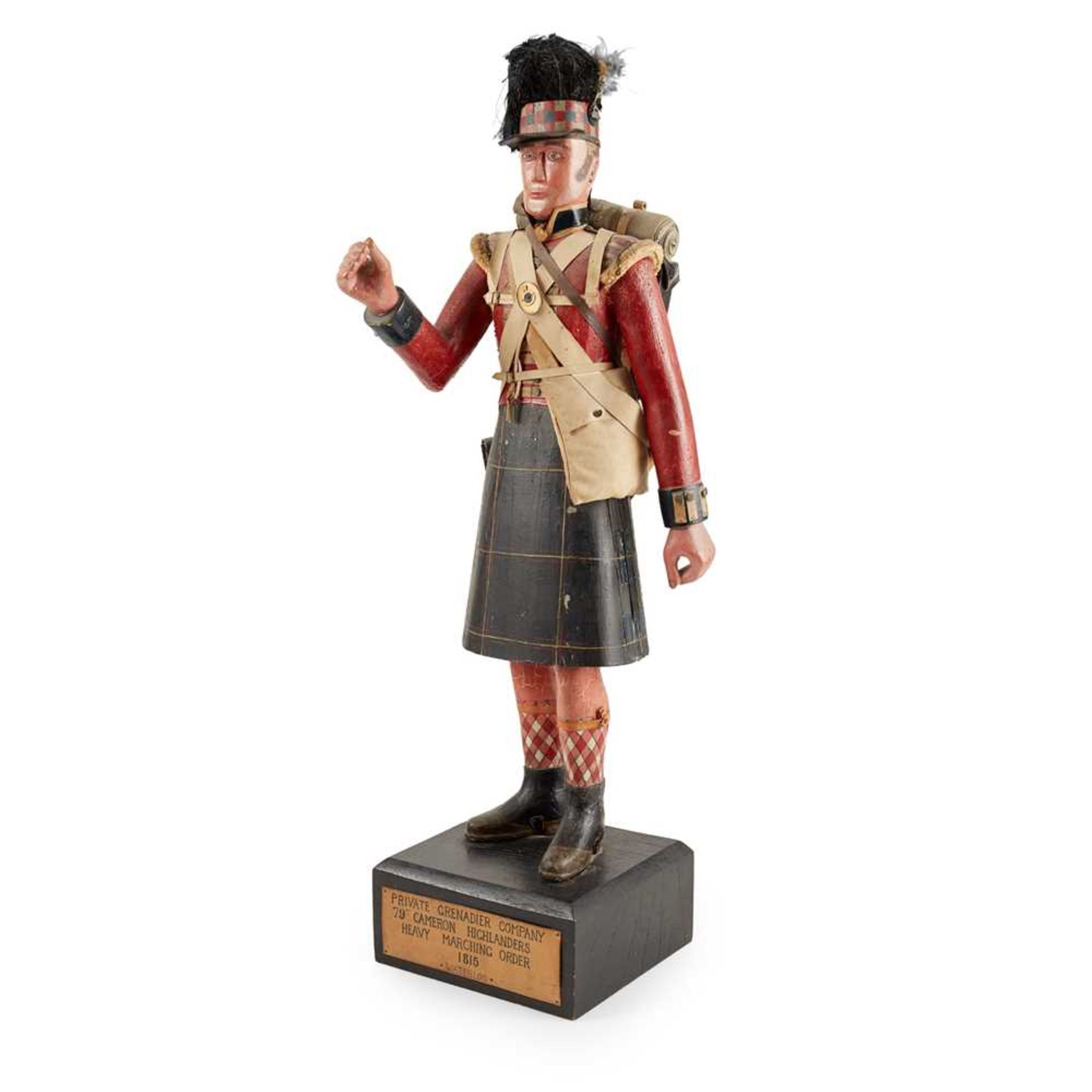 SCOTTISH CARVED, POLYCHROMED, AND TOLE TOBACCO FIGURE LATE 19TH/ EARLY 20TH CENTURY