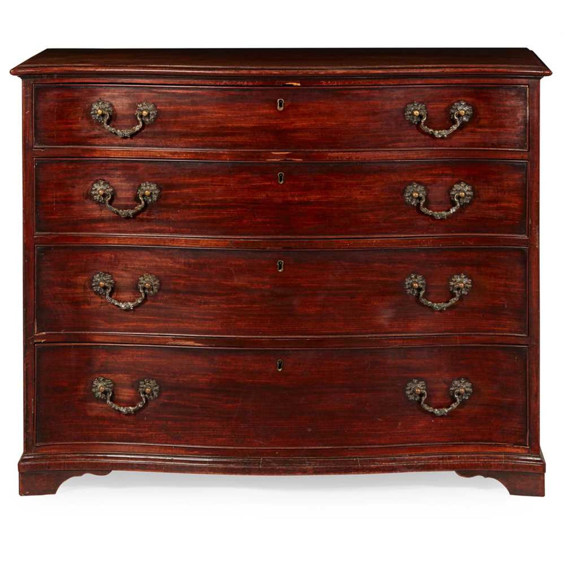 GEORGE III MAHOGANY SERPENTINE CHEST OF DRAWERS 18TH CENTURY