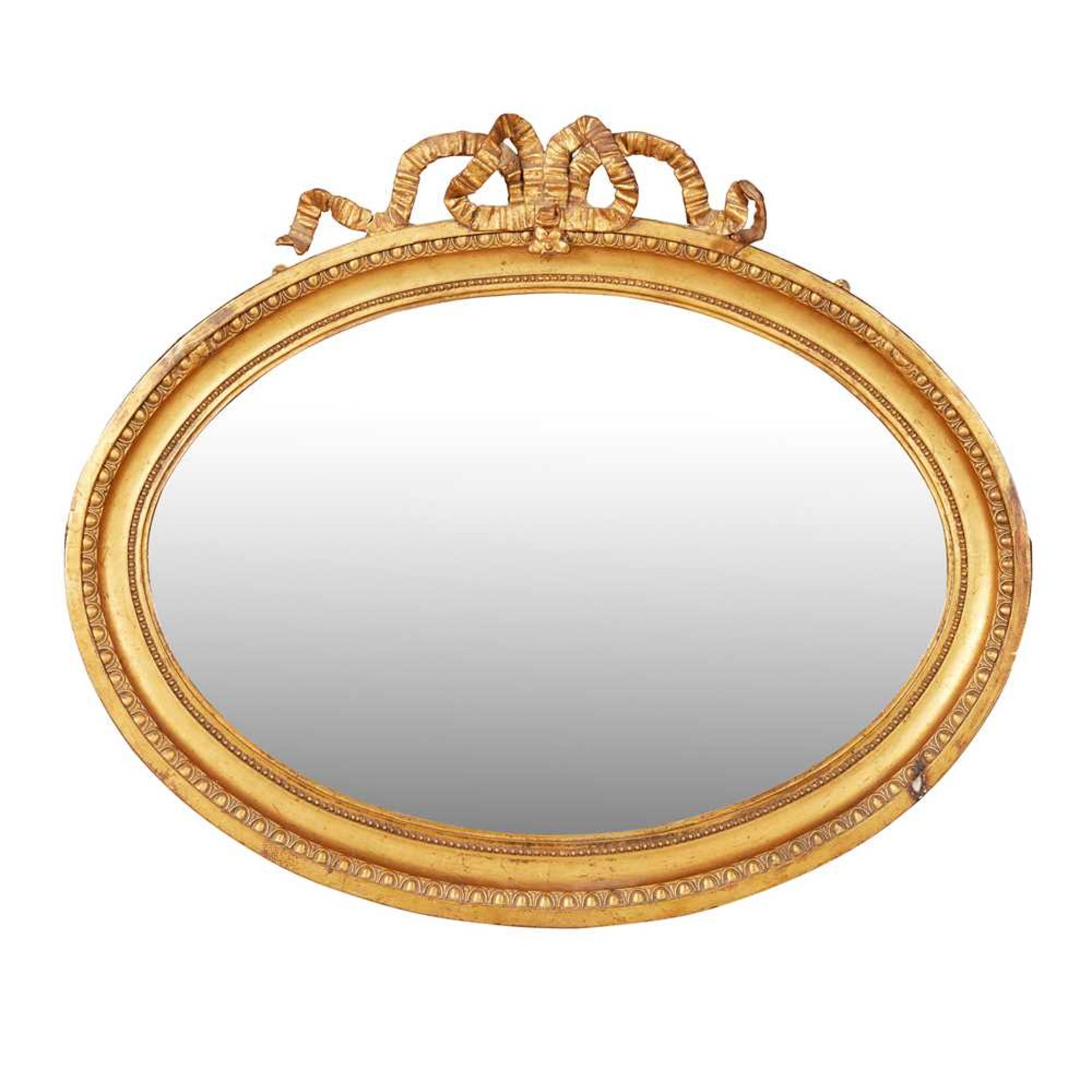 VICTORIAN GILTWOOD OVAL MIRROR 19TH CENTURY