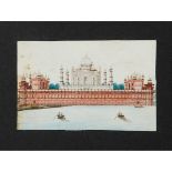 PAIR OF INDIAN COMPANY SCHOOL WATERCOLOURS 19TH CENTURY