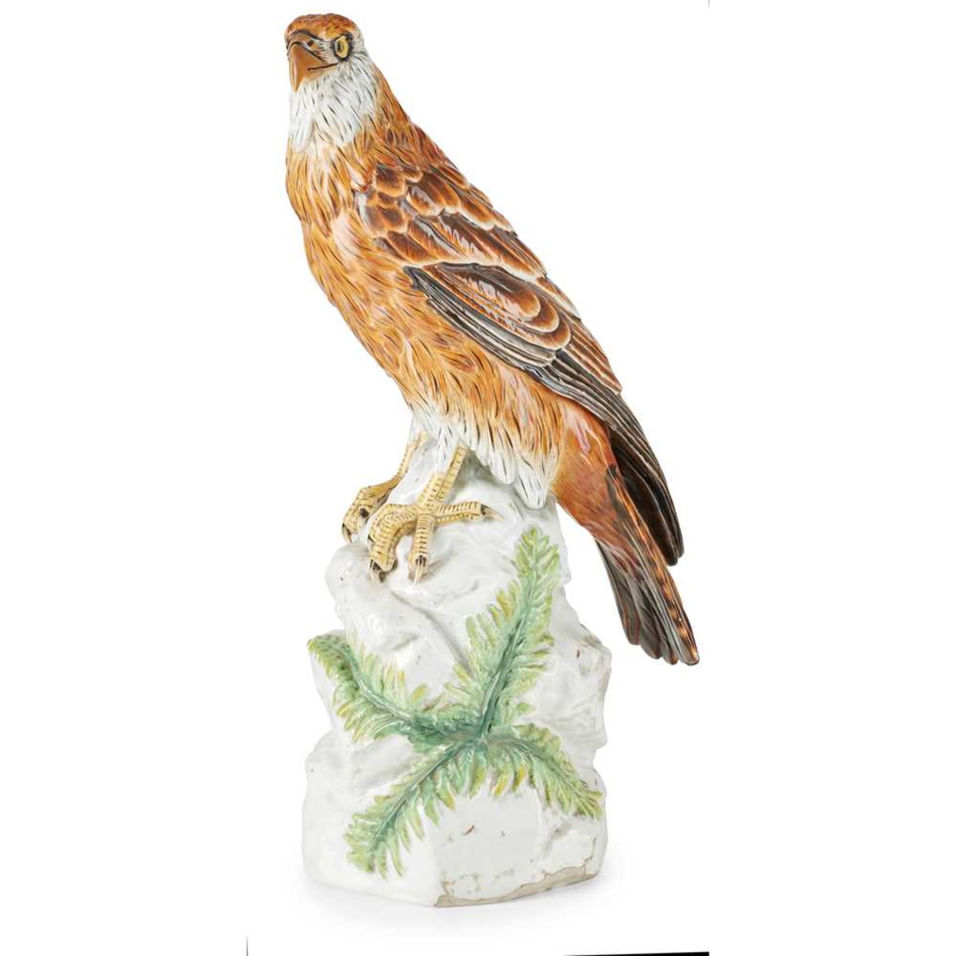 LARGE DRESDEN PORCELAIN FIGURE OF AN EAGLE 19TH CENTURY