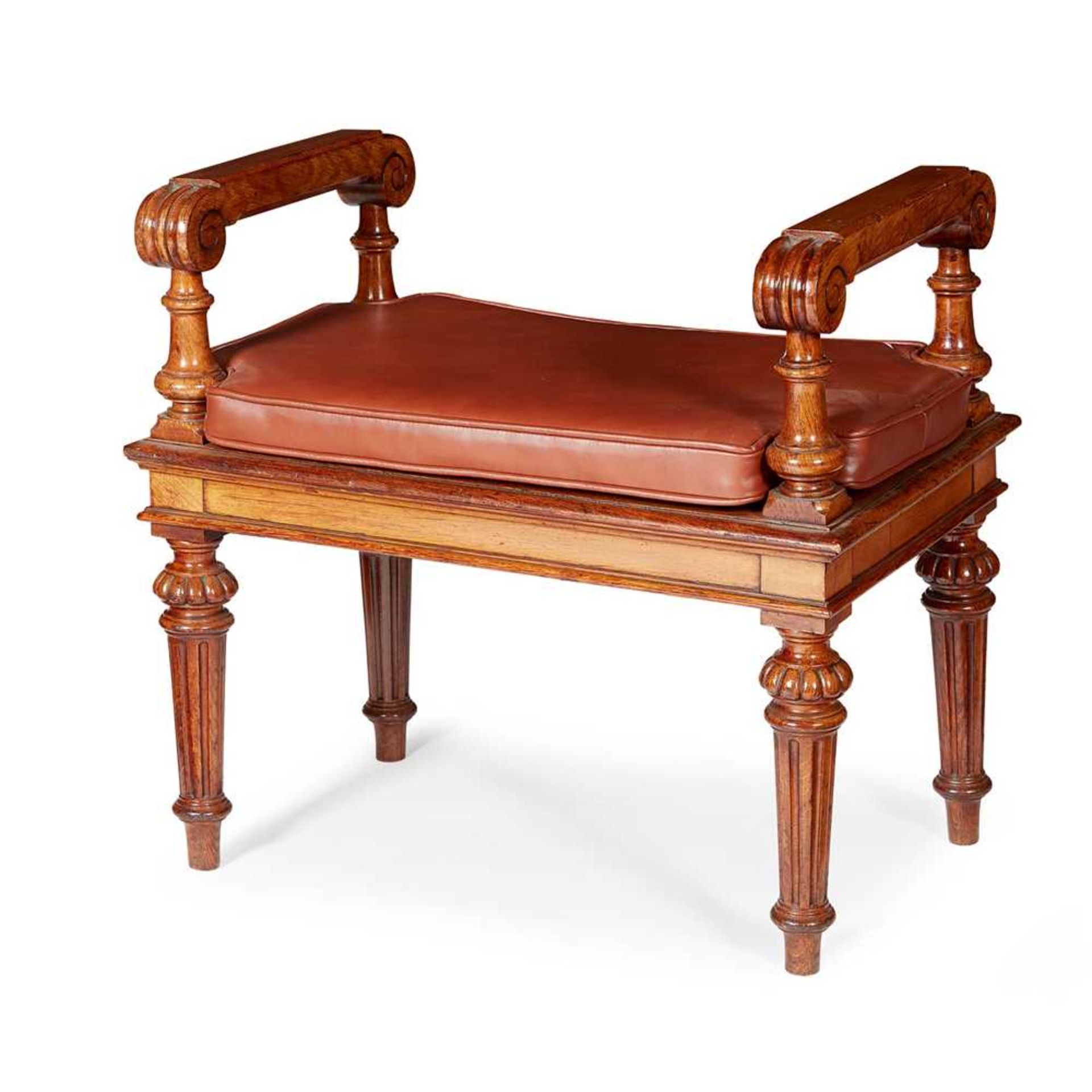 GEORGE IV OAK WINDOW SEAT EARLY 19TH CENTURY