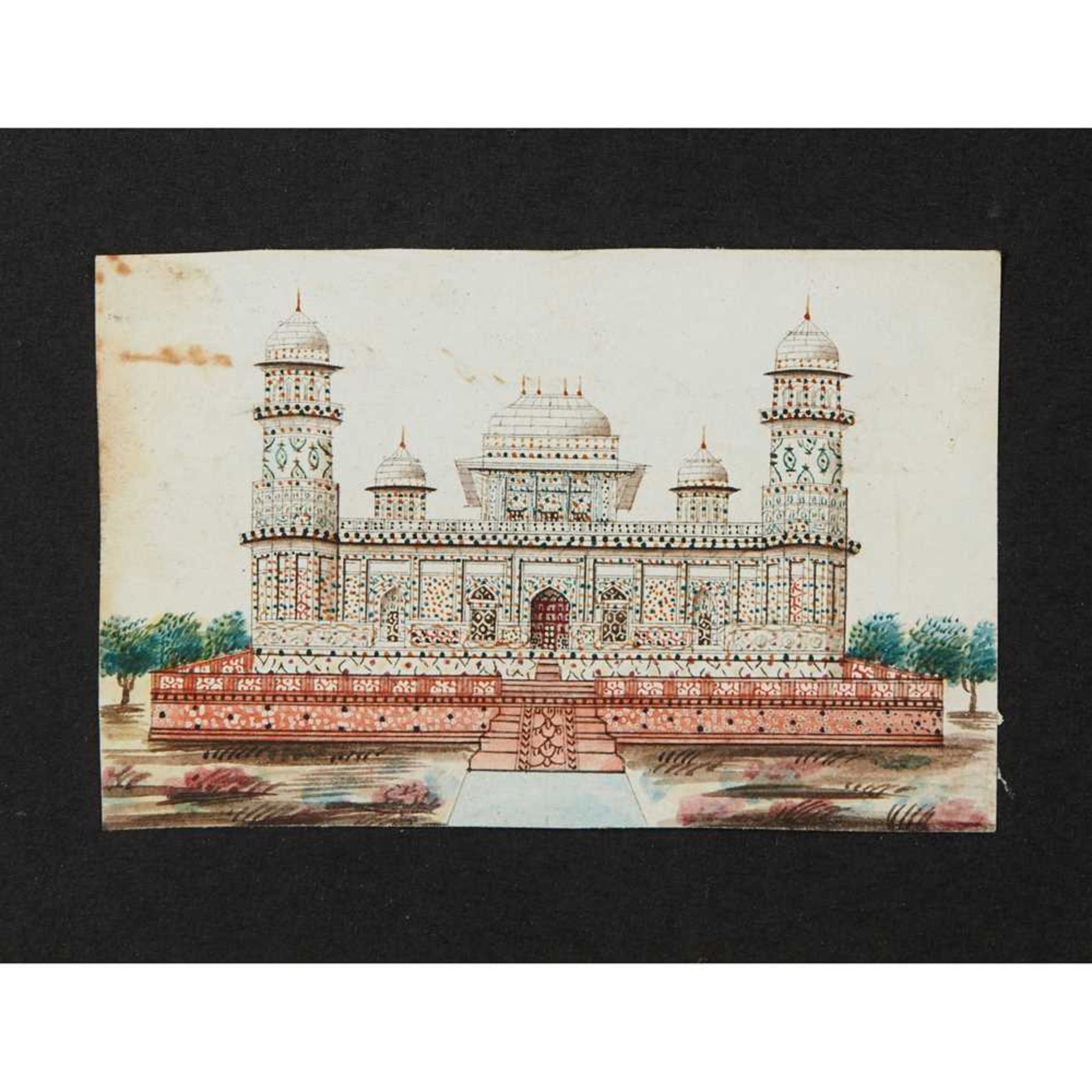 PAIR OF INDIAN COMPANY SCHOOL WATERCOLOURS 19TH CENTURY - Image 2 of 7