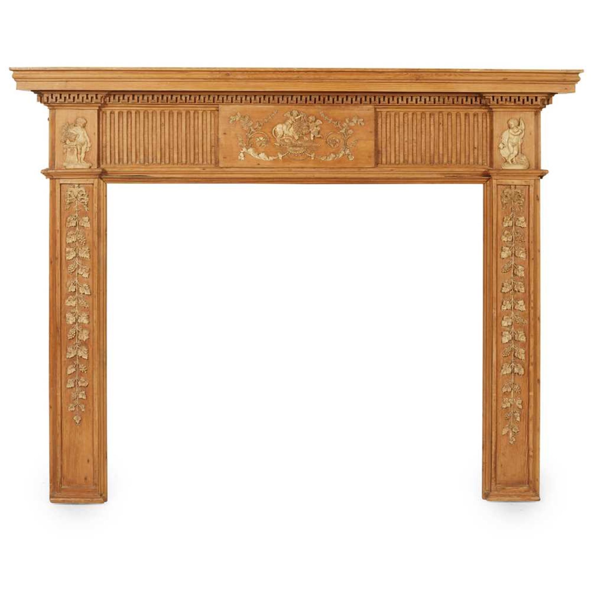 REGENCY PINE AND GESSO FIRE SURROUND EARLY 19TH CENTURY