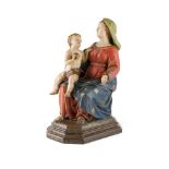 POLYCHROME PAINTED AND CARVED WOOD FIGURE OF THE MADONNA AND CHILD PORTUGAL OR SPAIN, 18TH CENTURY