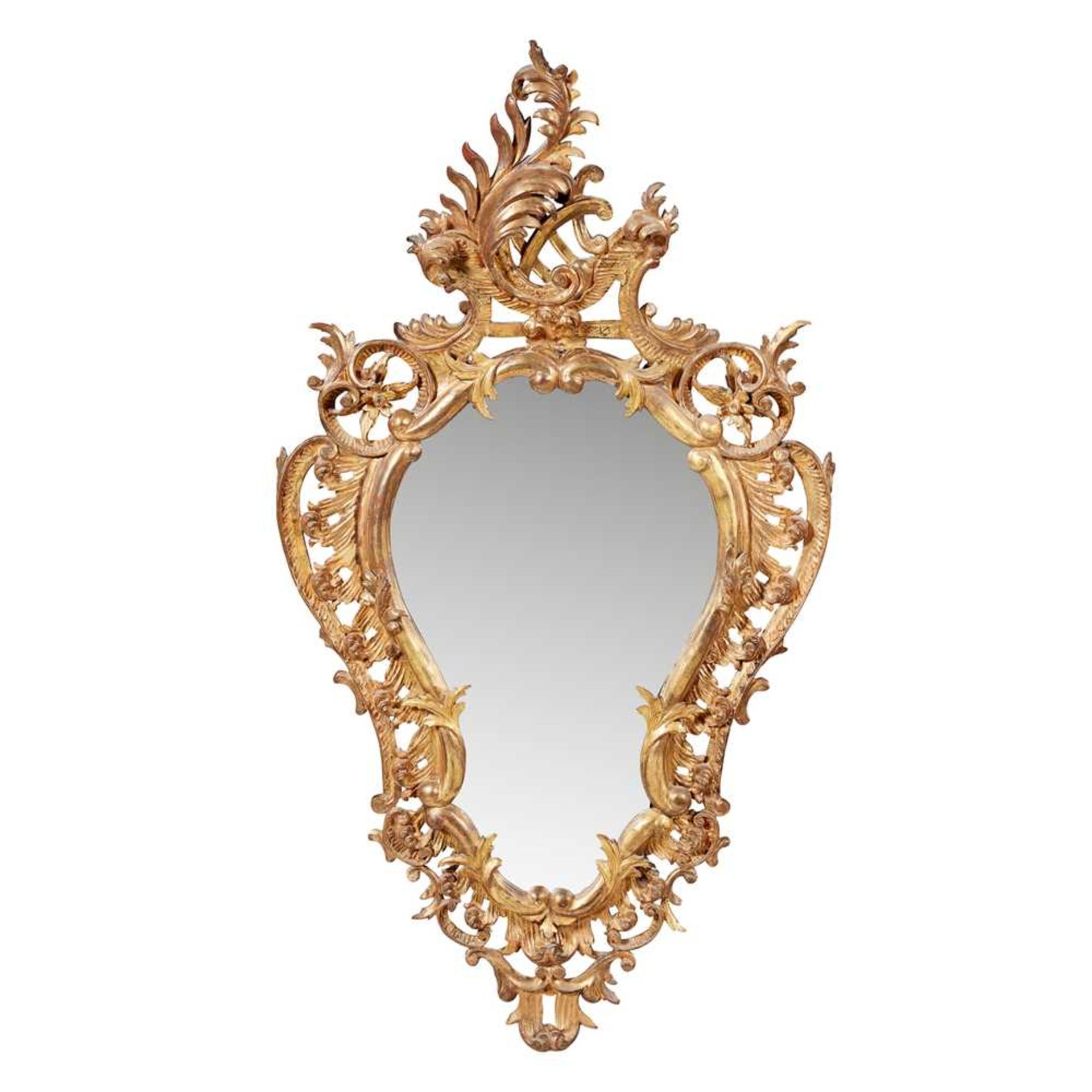 GEORGE II STYLE GILTWOOD MIRROR EARLY 19TH CENTURY