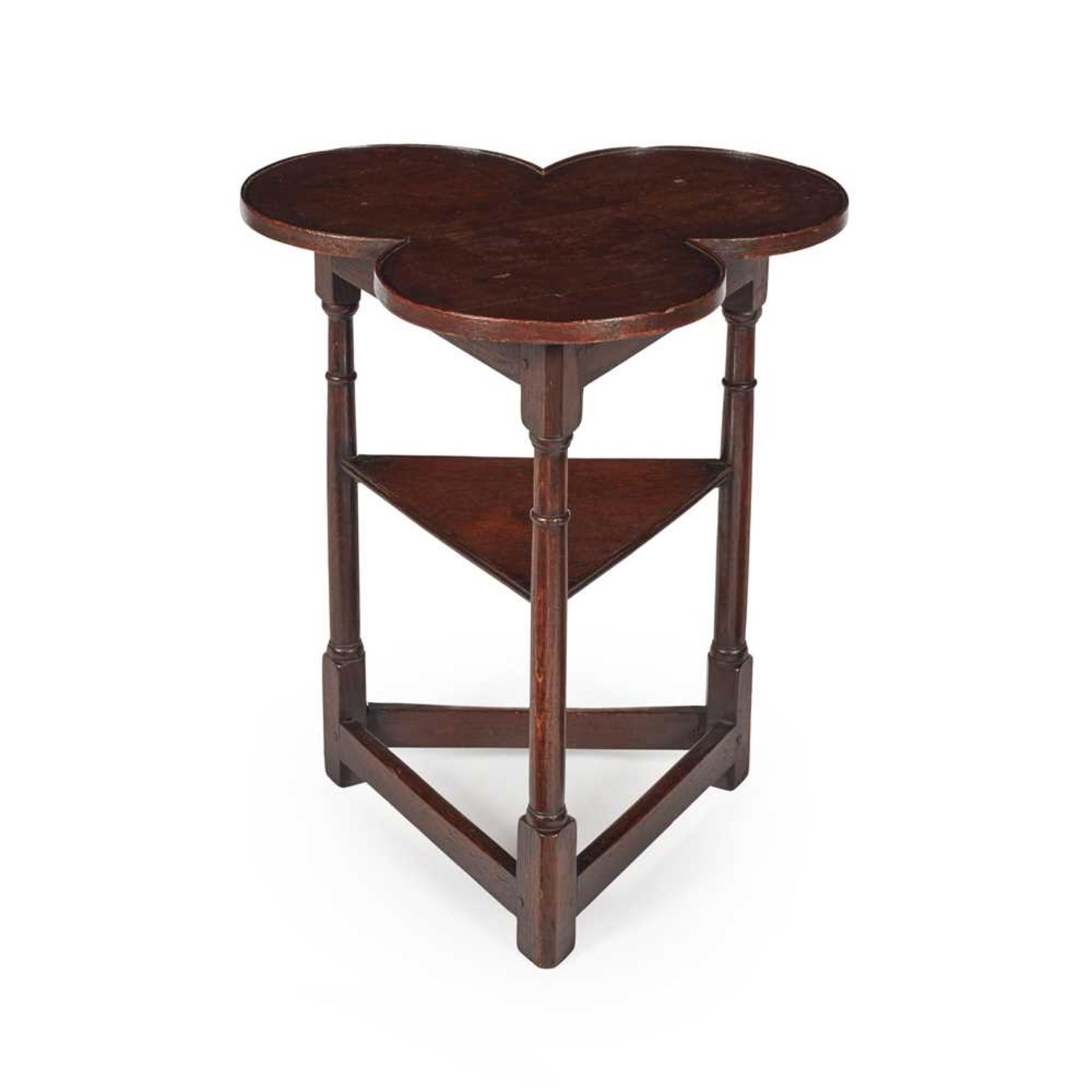 PROVINCIAL OAK TREFOIL SMALL TABLE LATE 18TH/ EARLY 19TH CENTURY