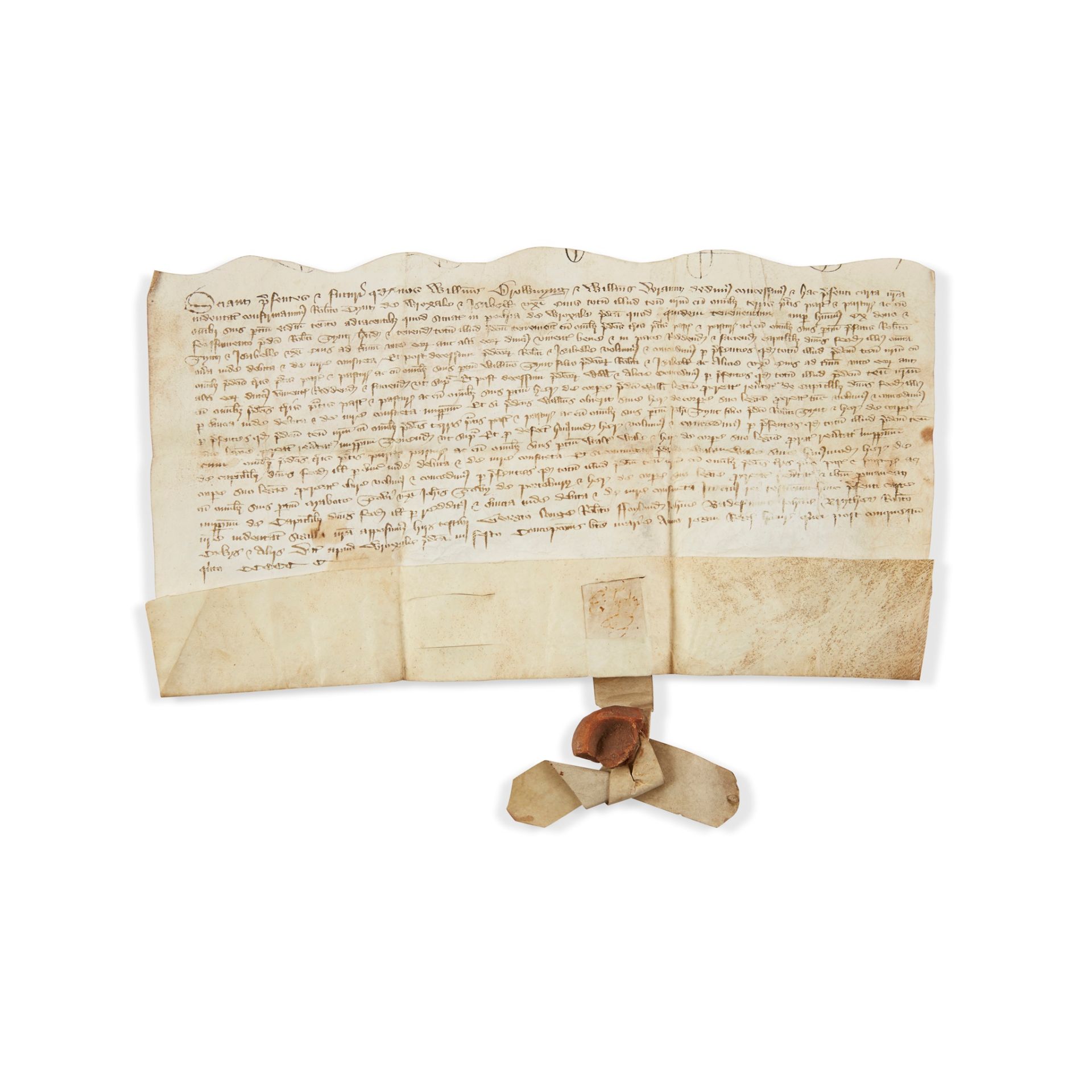 Somerset - Indenture agreement William Drulkinyng, William Porant and Robert Dynt of land in the