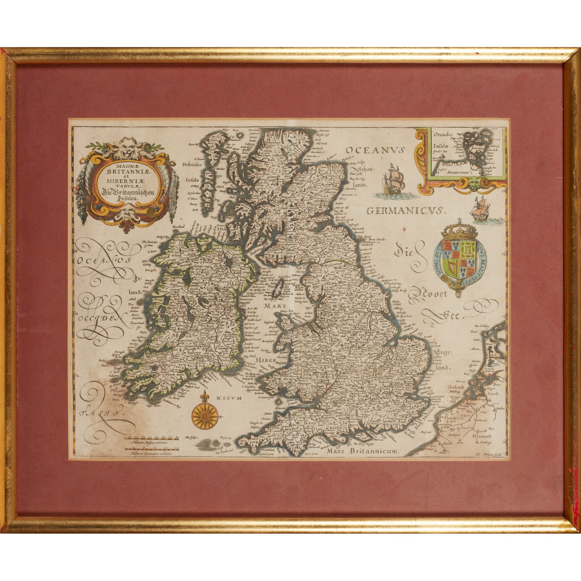A collection of framed maps Four maps, comprising