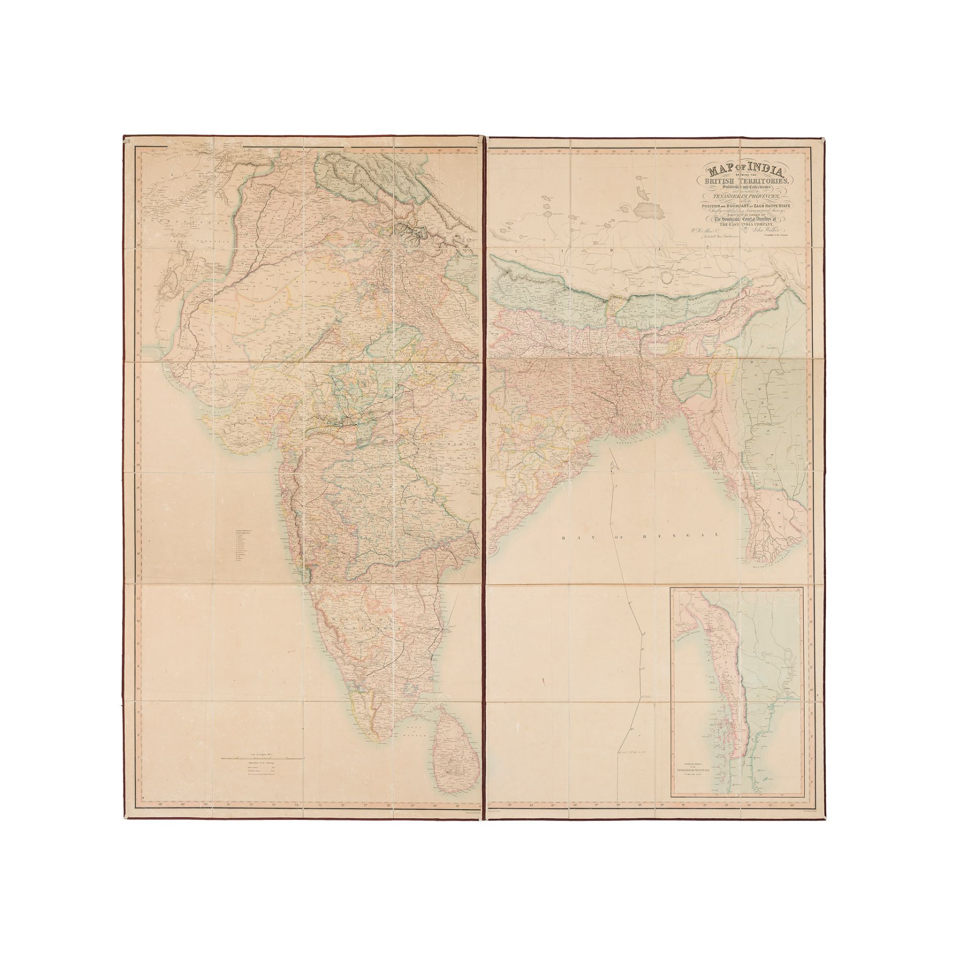 India - Walker, John, mapmaker to the East India Company Map of India, shewing the British
