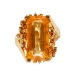 LOT WITHDRAWN A citrine and diamond set cocktail ring
