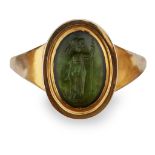 A gold mounted intaglio ring