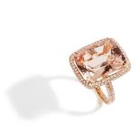 A morganite and diamond set cocktail ring