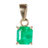 An emerald set pendant