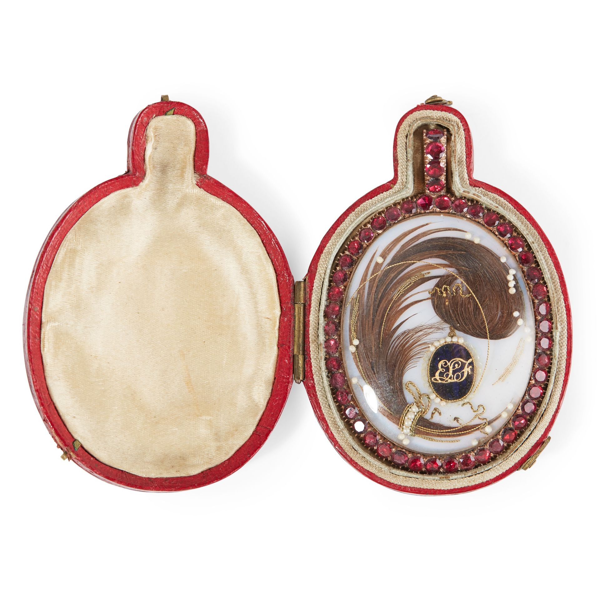 A cased George III memorial pendant - Image 2 of 2