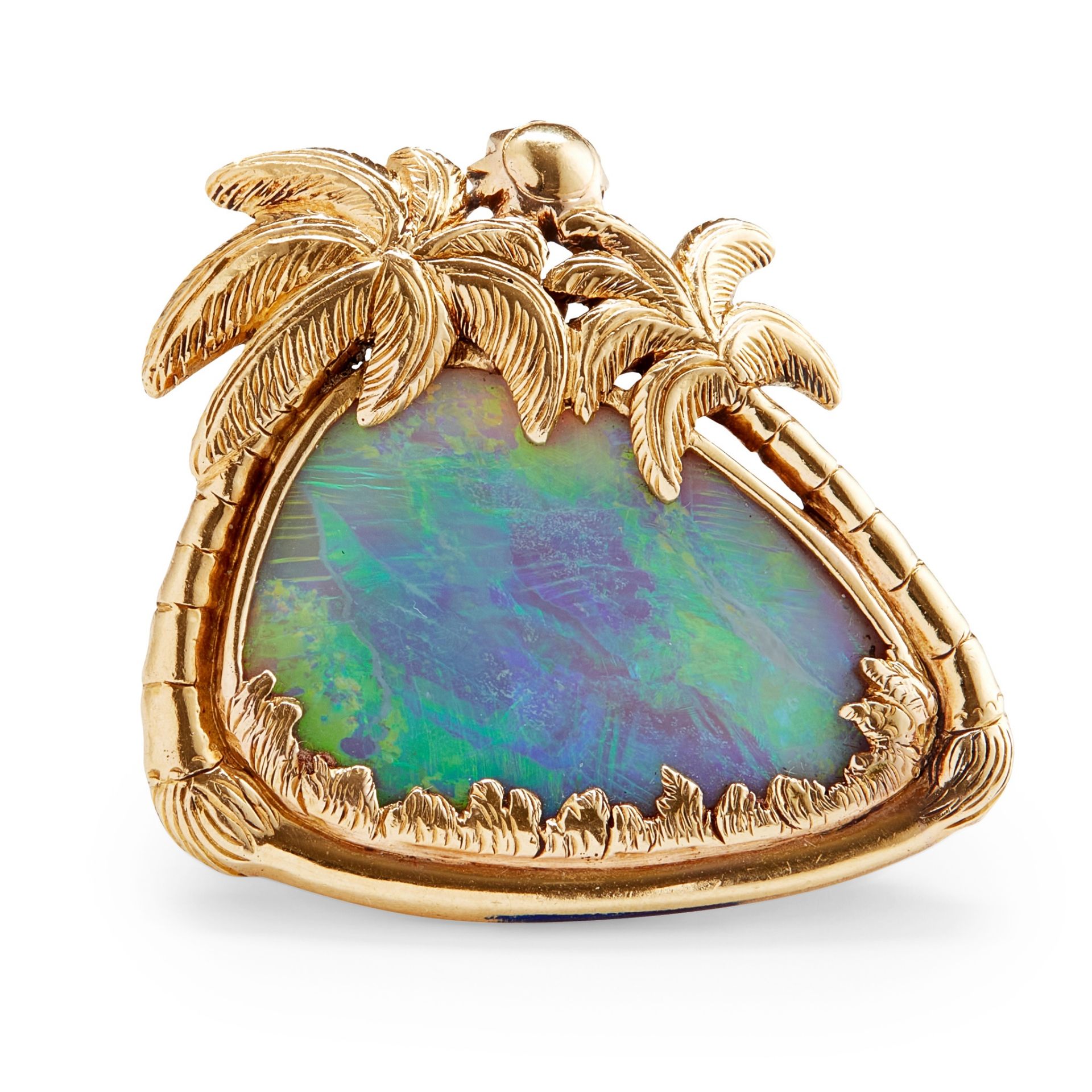 An 18ct gold black opal pendant