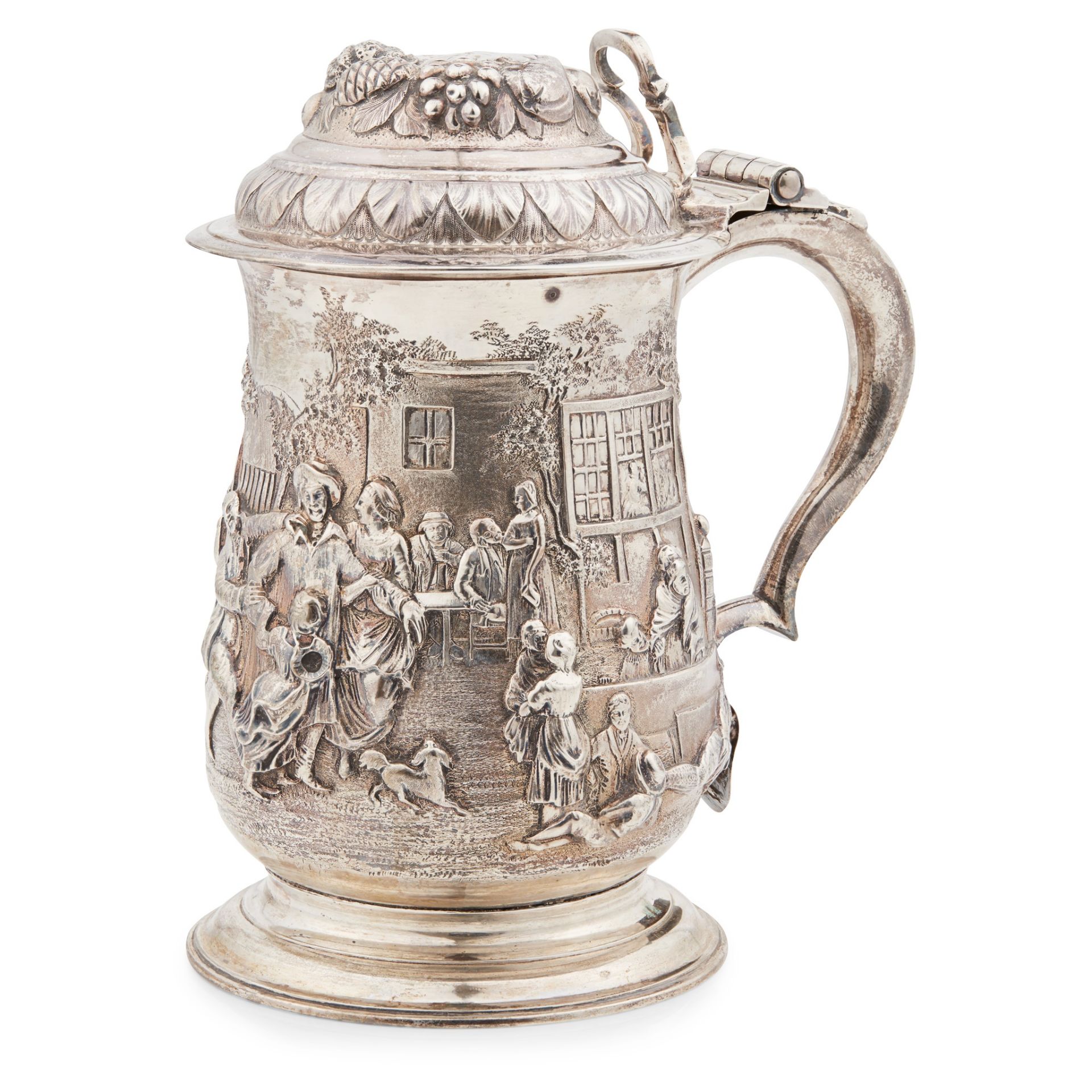 A George II lidded tankard